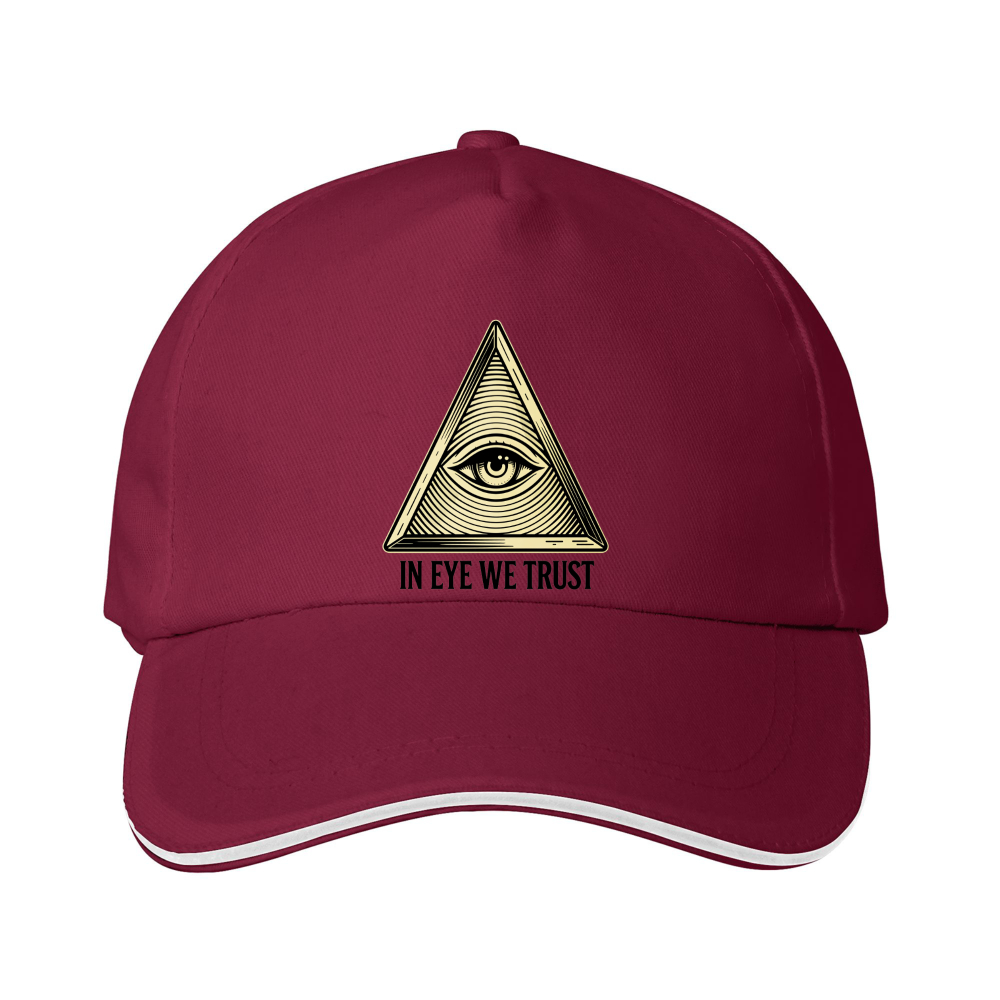 Dorawear™  Baseball Cap With All Seeing Eye Pyramid And In Eye We Trust Text For Casual Wear And Fashion Statements
