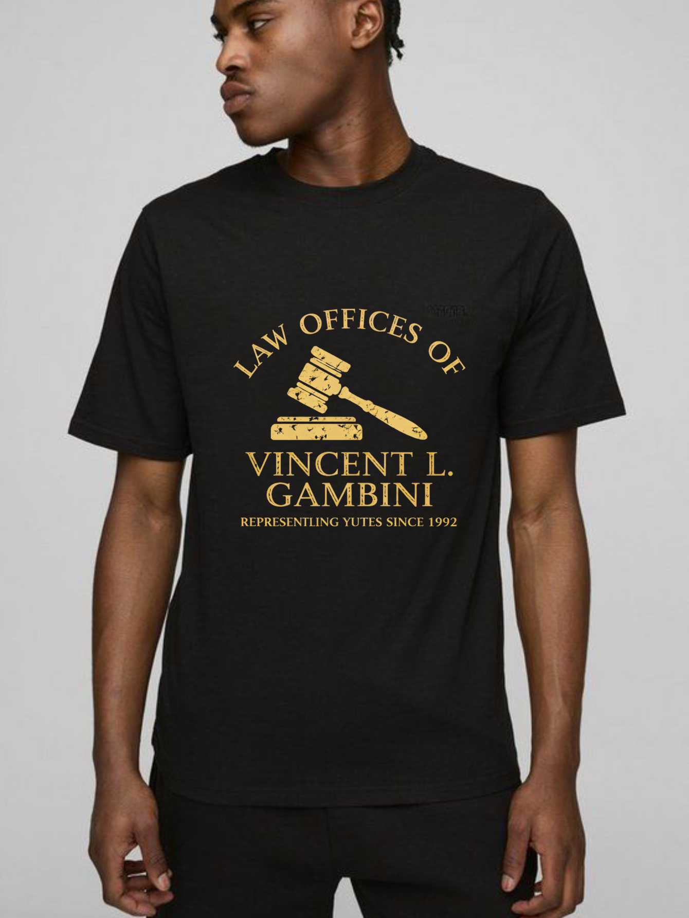 Dorawear™ Law Offices Of Vincent L Gambini Representing Yutes Since 1992 Pure Cotton Short Sleeve T Shirt-Dorawear