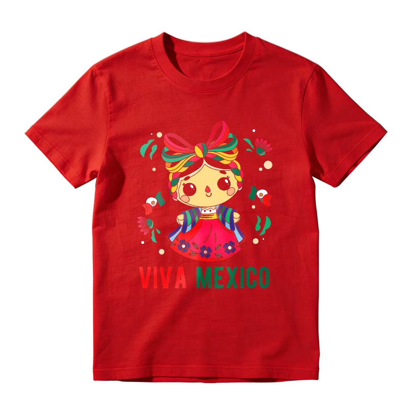 Mexican Doll With Traditional Dress And Viva Mexico Text Unisex Classic T-shirt