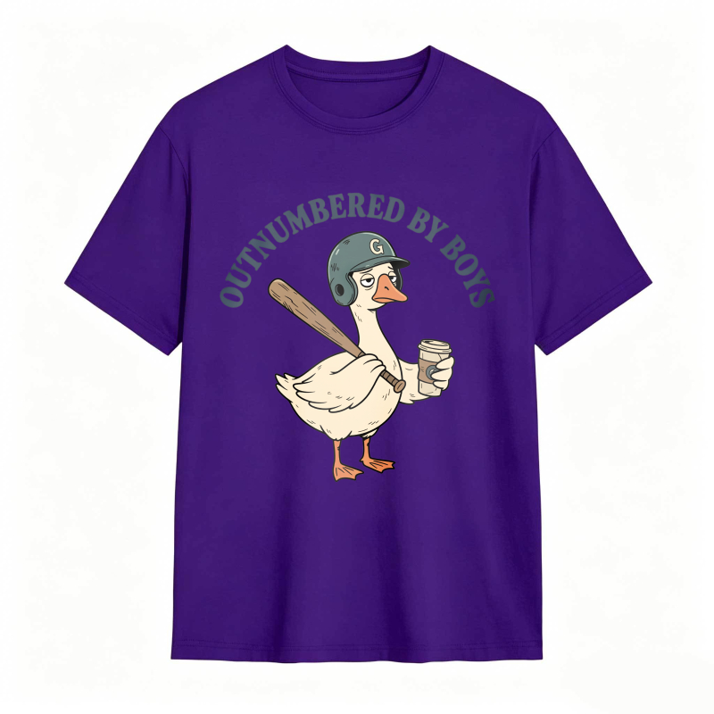 Dorawear™Duck Holding Baseball Bat And Coffee Cup Outnumbered By Boys Unisex Classic T-shirt