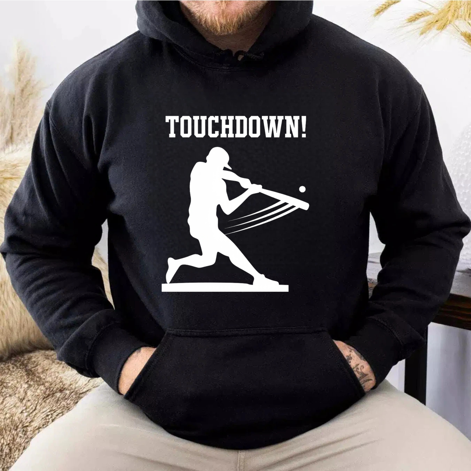 Dorawear™ Touchdown Lacrosse Player Silhouette Hoodie Sport Fan Gift Sweatshirt
