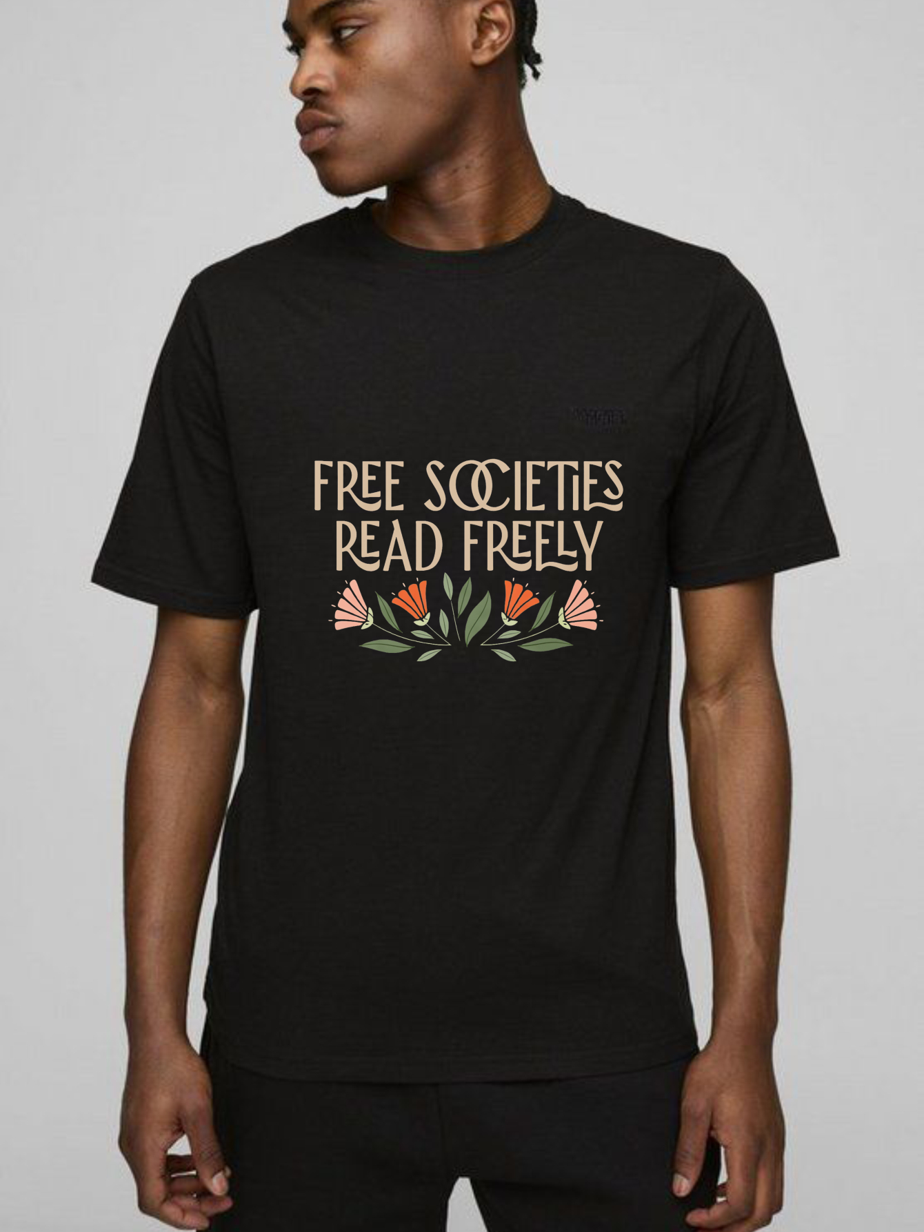 Dorawear™ Free Societies Read Freely With Flowers T Shirt