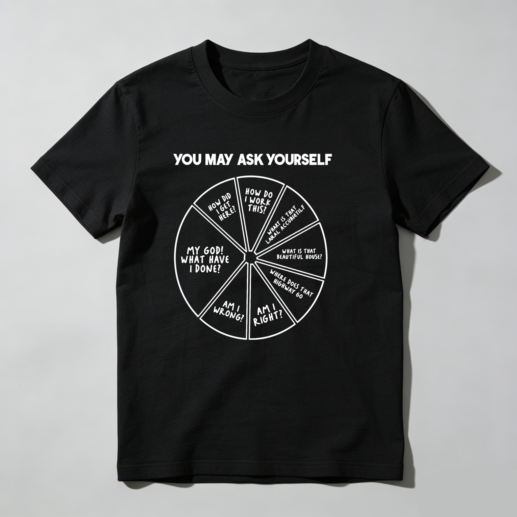 Dorawear™ You May Ask Yourself Wheel Of Questions T Shirt