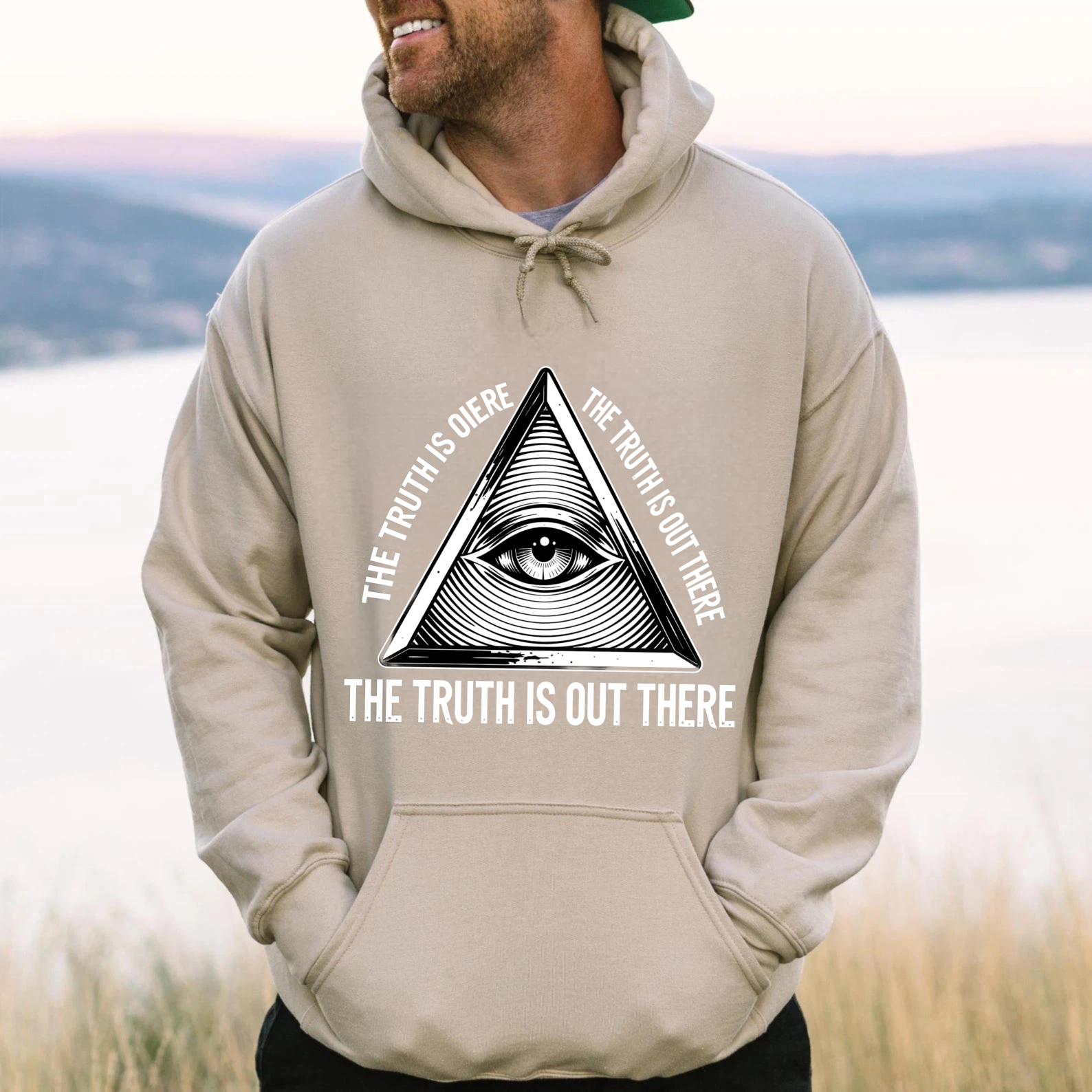 Dorawear™ The Truth Is Out There All Seeing Eye Hoodie Black Sweatshirt With Eye In Pyramid Design For Men And Women Xl-Dorawear