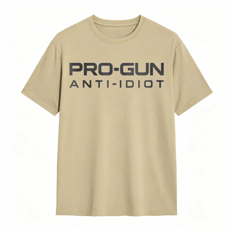 Pro-Gun Anti-Idiot Graphic Print Cotton Shirt