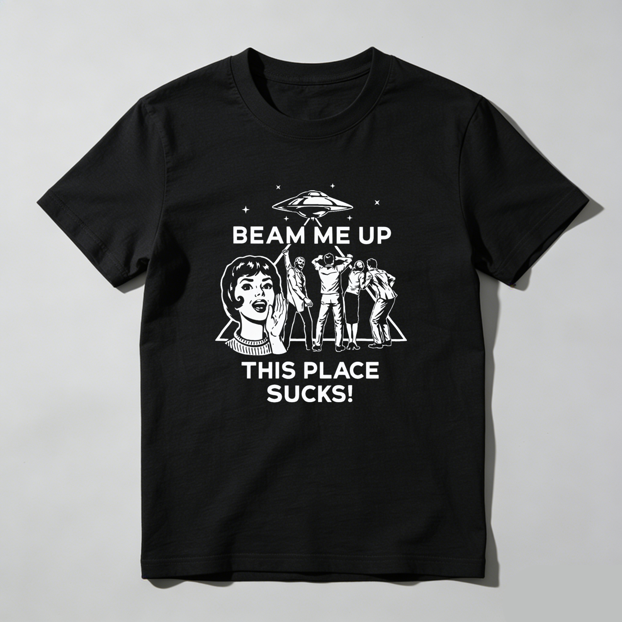 Dorawear™ Beam Me Up This Place Sucks Pure Cotton Short Sleeve T Shirt-Dorawear