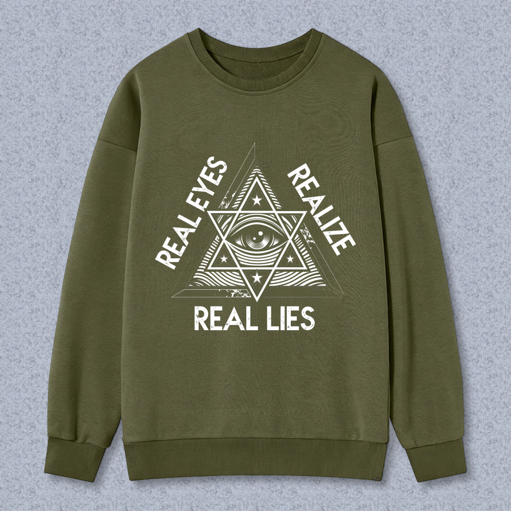 Dorawear™ All Seeing Eye Symbol Real Eyes Realize Real Lies Unisex Classic Sweatshirt(2)