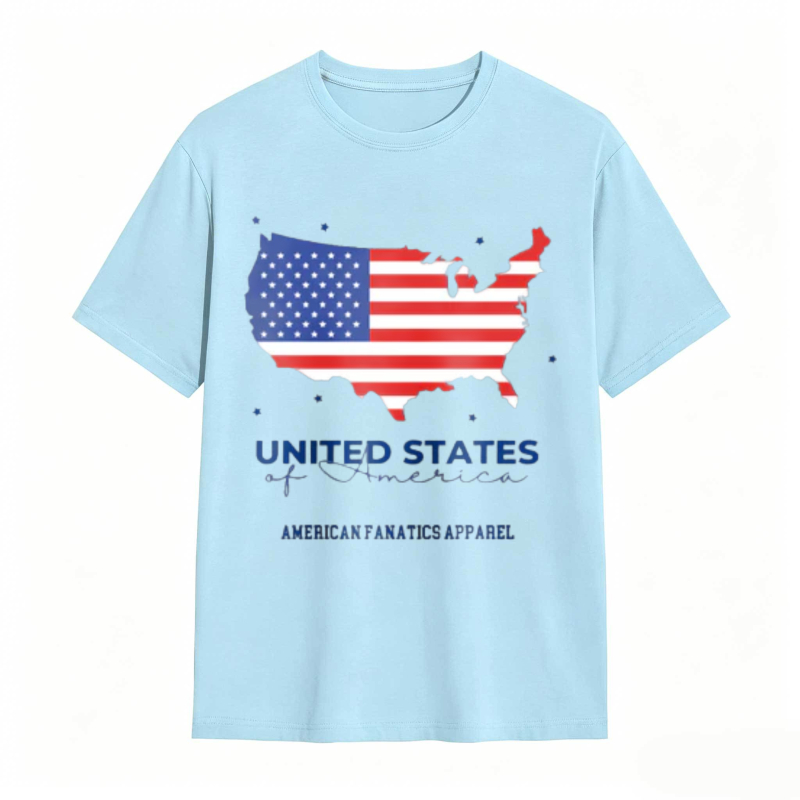 United States Map With American Flag Design T-shirt