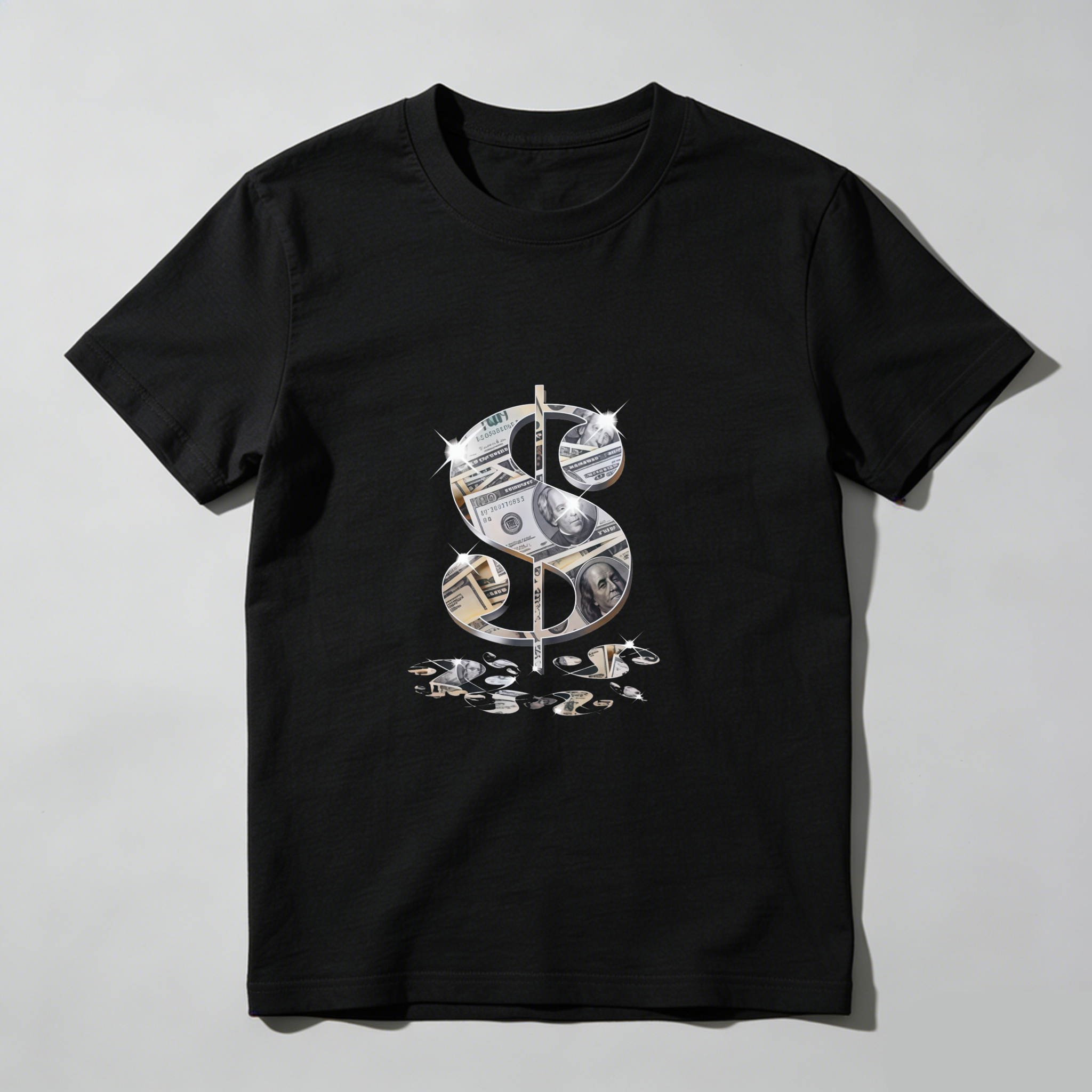 Dorawear™  Dollar Sign Made Of Money Bills T Shirt