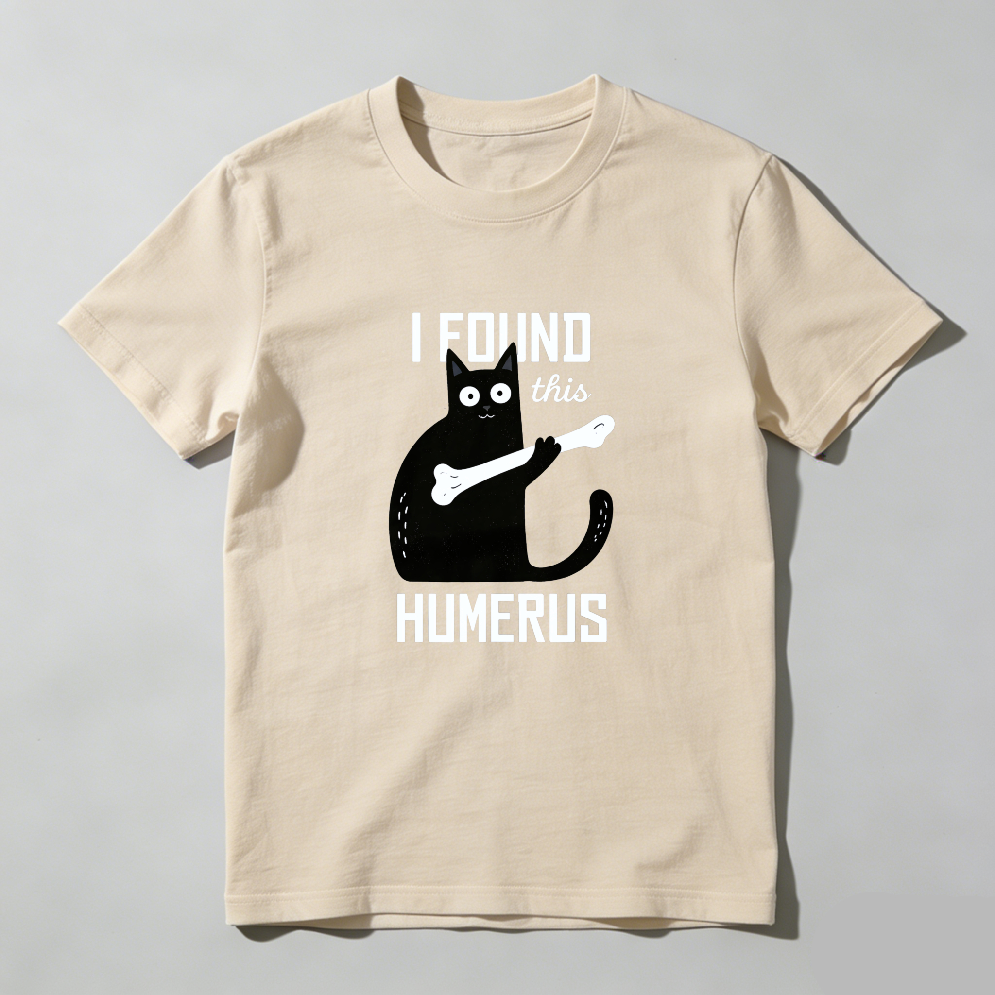 Dorawear™ I Found This Humerus Cat Bone Pure Cotton Short Sleeve T Shirt-Dorawear