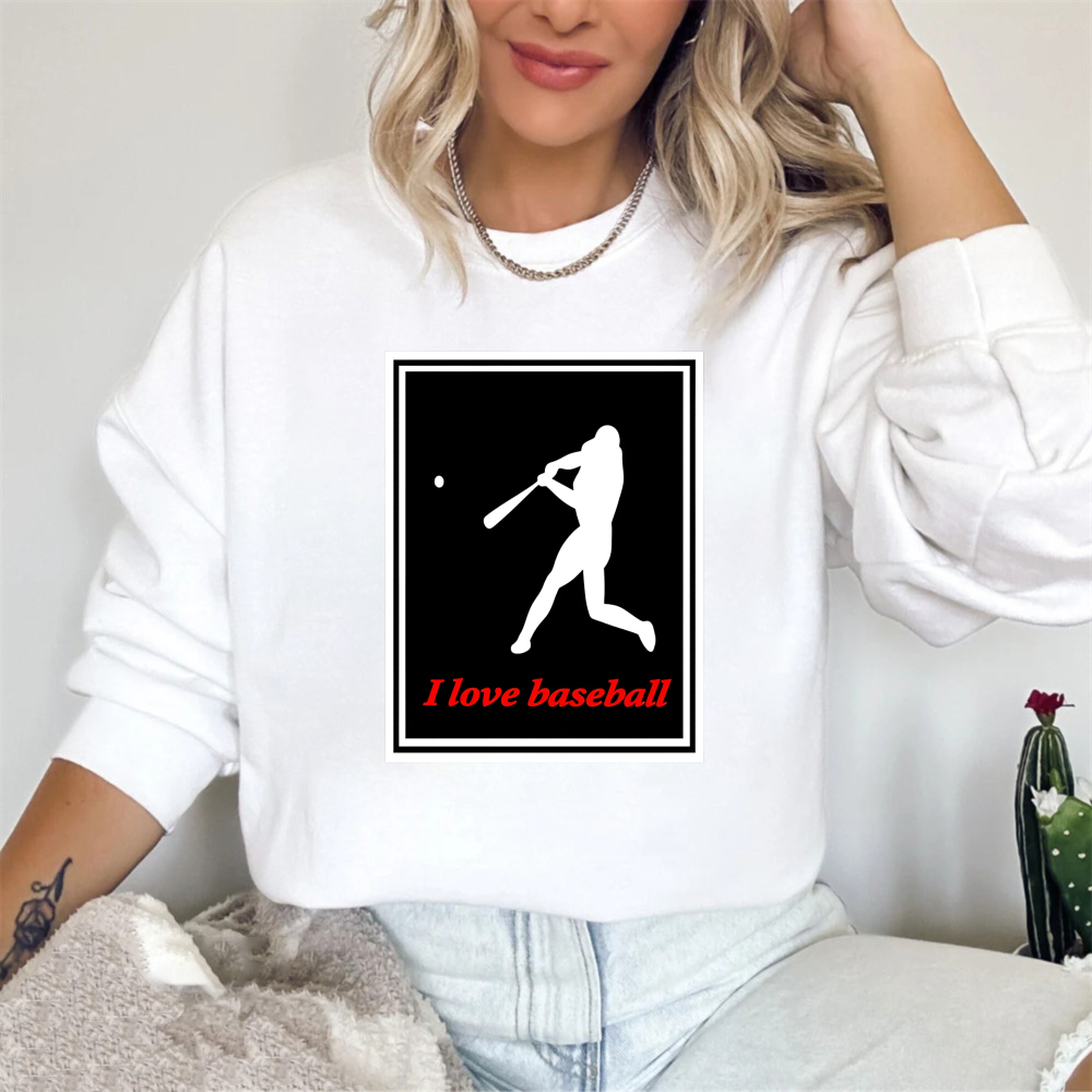 Dorawear™ Baseball Player Silhouette I Love Baseball Unisex Classic Sweatshirt