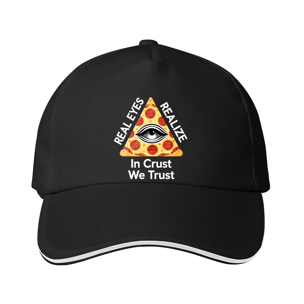 Dorawear™ Baseball Cap  Pizza Eye Symbol Real Eyes Realize In Crust We Trust And Fun Outings
