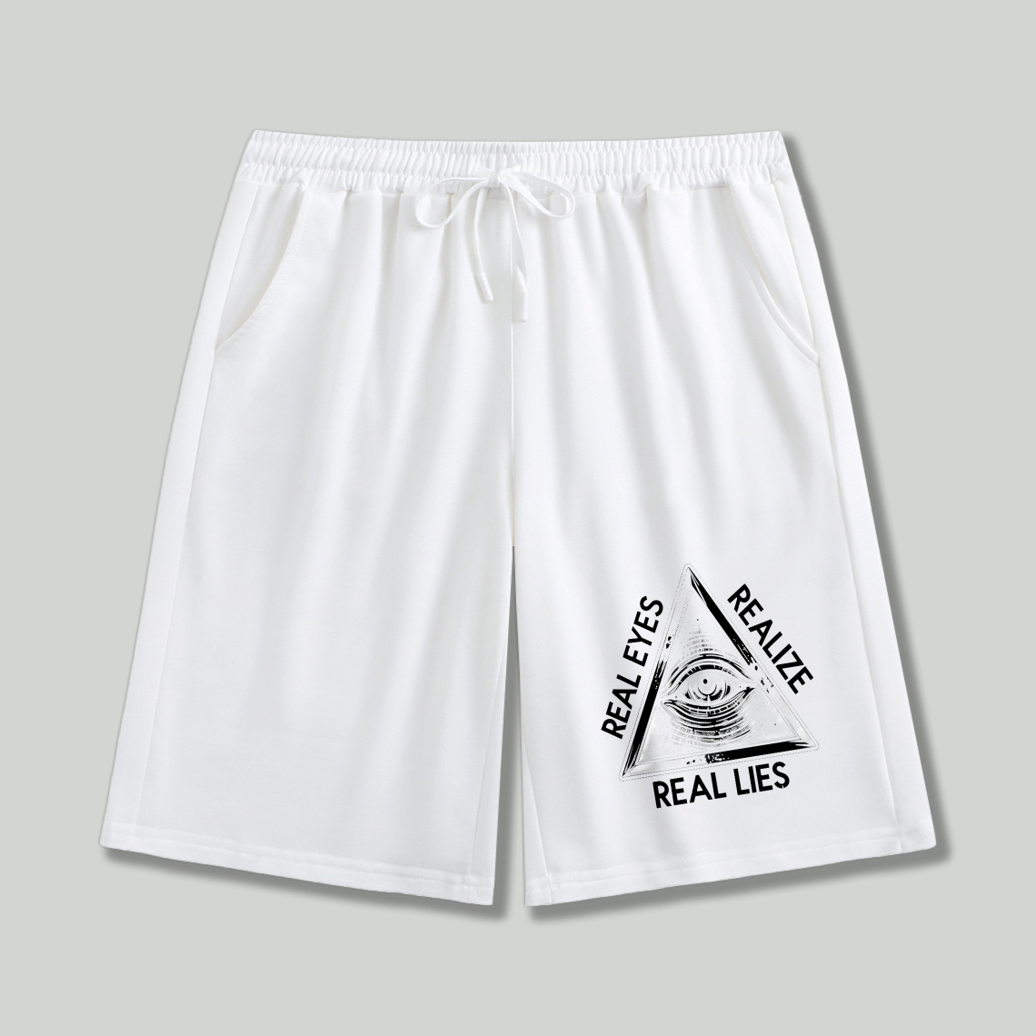 Dorawear™ Real Eyes Realize Real Lies Pyramid Eye Design Shorts-Dorawear