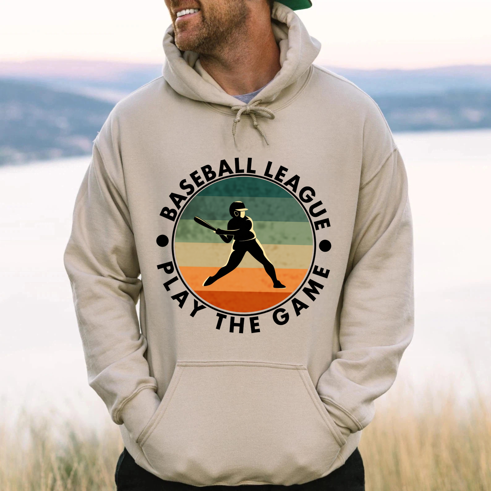 Dorawear™ Baseball League Play The Game Vintage Sport Hoodie Men Women Unisex Sweatshirt Casual Wear Athletic Apparel-Dorawear
