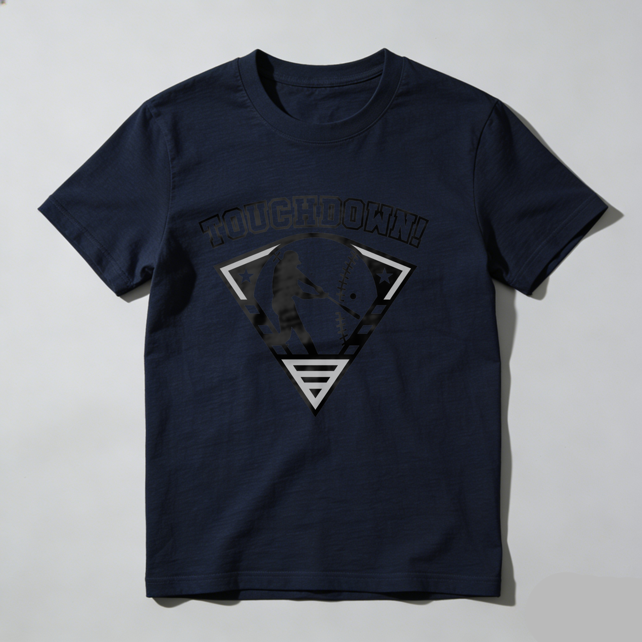 Dorawear™ Touchdown Baseball Player Bat Ball Stars Triangle  T Shirt