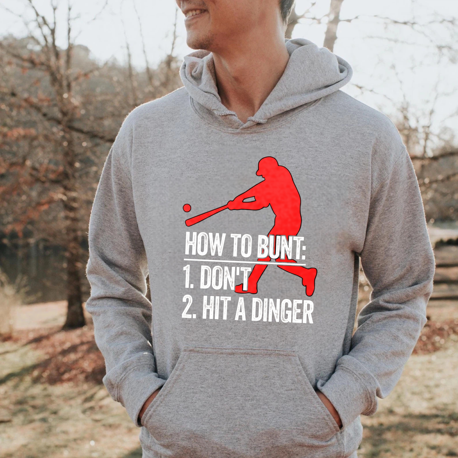 Dorawear™ How To Bunt Dont Hit A Dinger Baseball Hoodie For Men And Women Funny Sports Sweatshirt With Humor Graphic Design-Dorawear