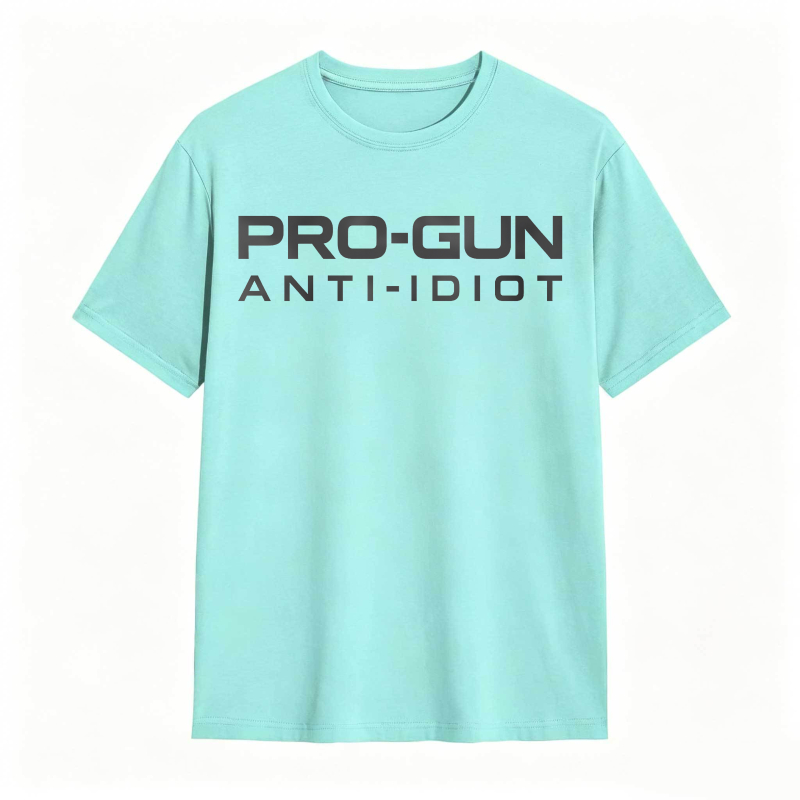 Pro-Gun Anti-Idiot Graphic Print Cotton Shirt
