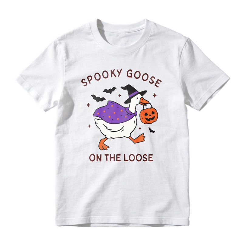 Spooky Goose On The Loose Halloween Witch Hat Pumpkin Bat Unisex Classic T-shirt