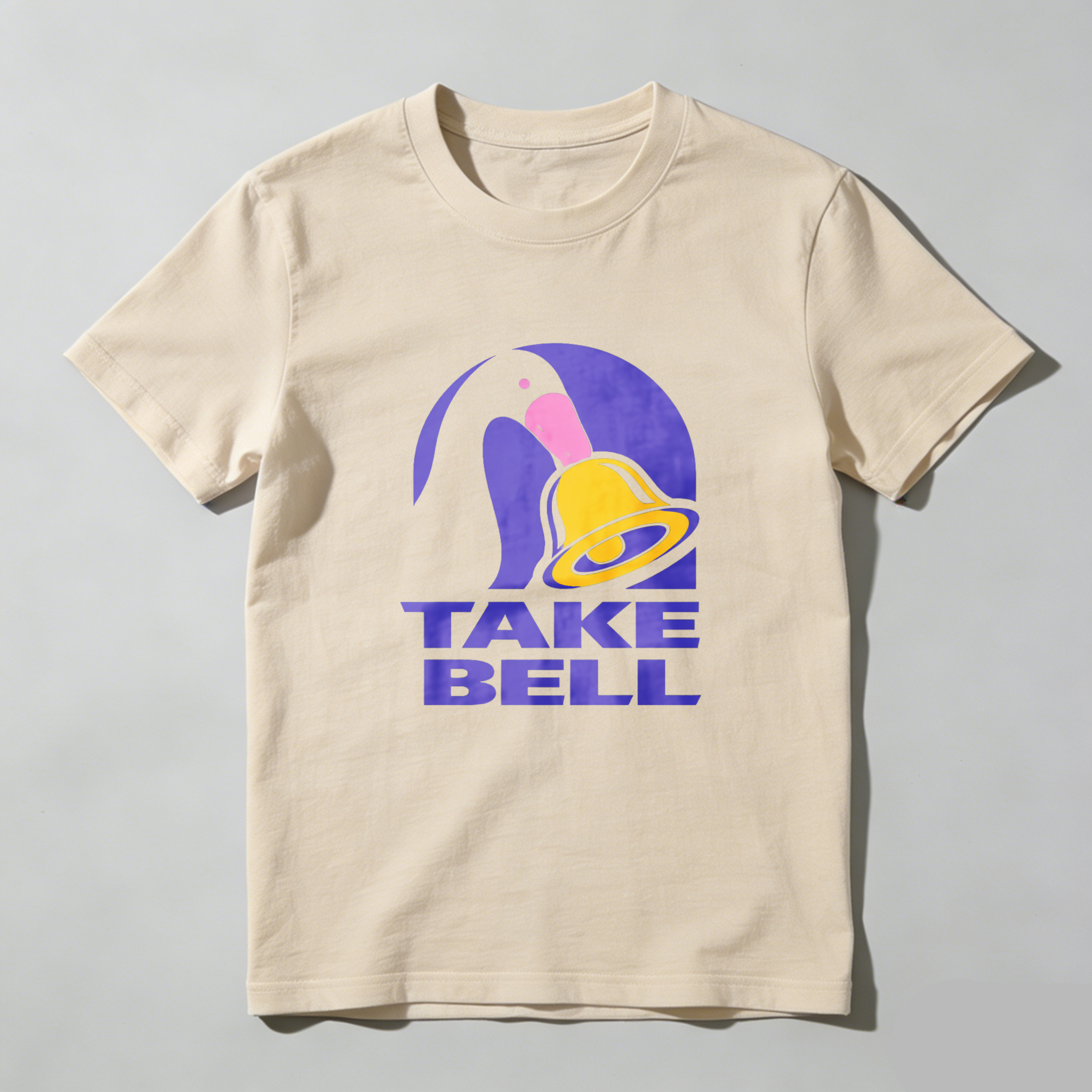 Dorawear™ Take Bell Penguin Bell Purple Design Pure Cotton Short Sleeve T-Shirt-Dorawear