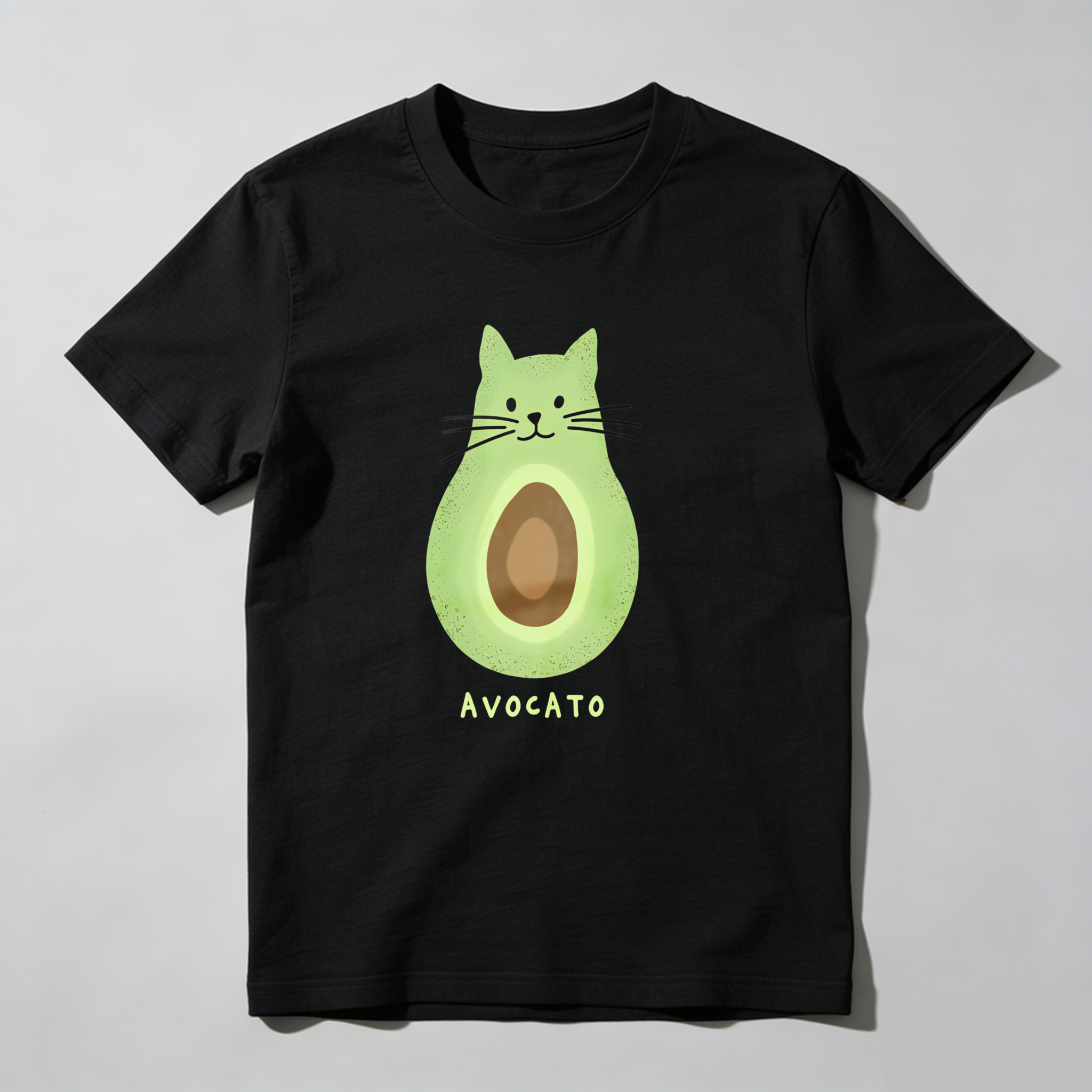 Dorawear™ Avocado Cat Face With Text Avocato T Shirt
