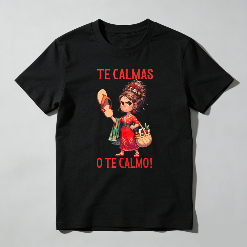 Dorawear™ Funny Mexican Spanish Mom “Calm Or I Will Calm You” Women’s Summer Graphic T-Shirt