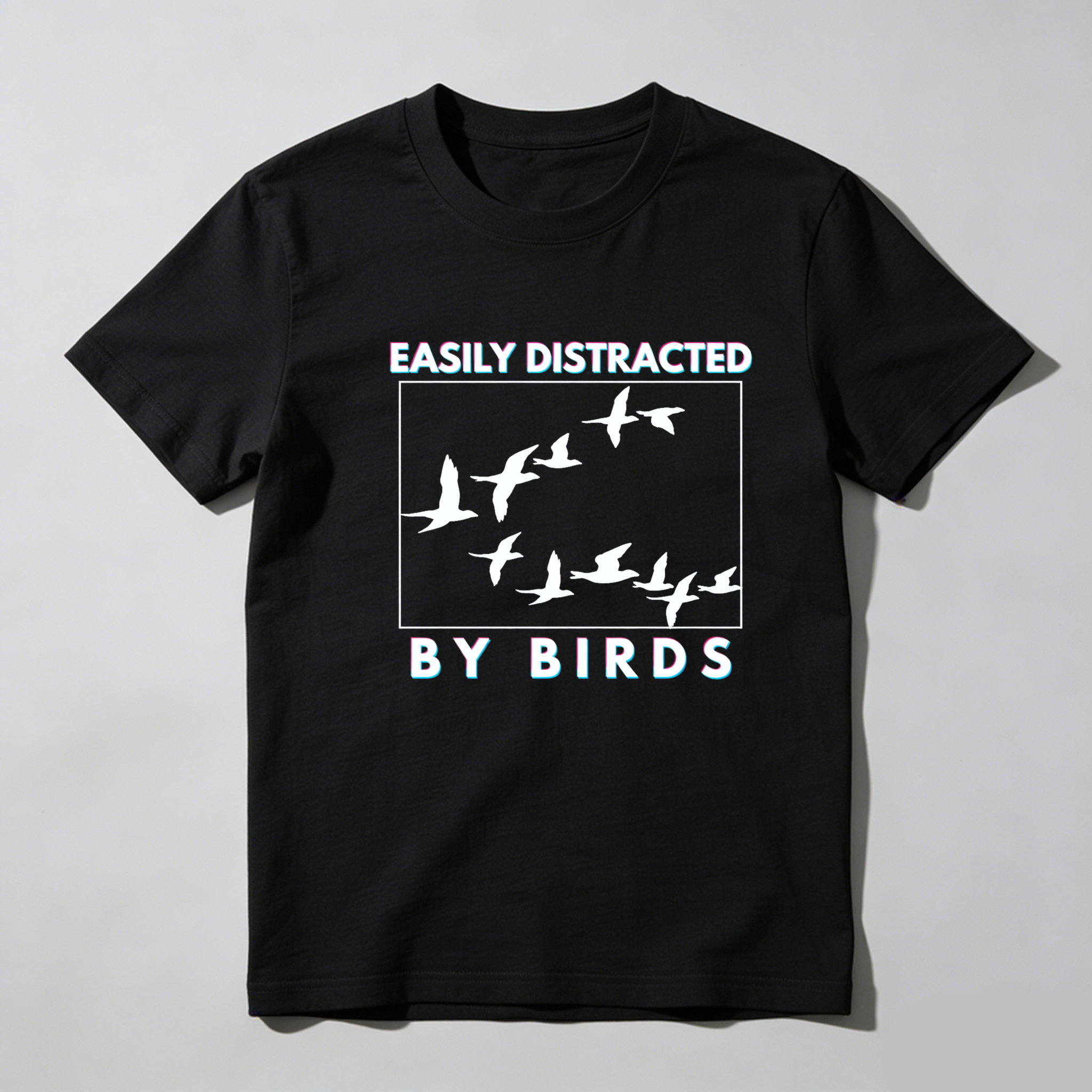 Dorawear Easily Distracted By Birds Pure Cotton Short Sleeve T Shirt