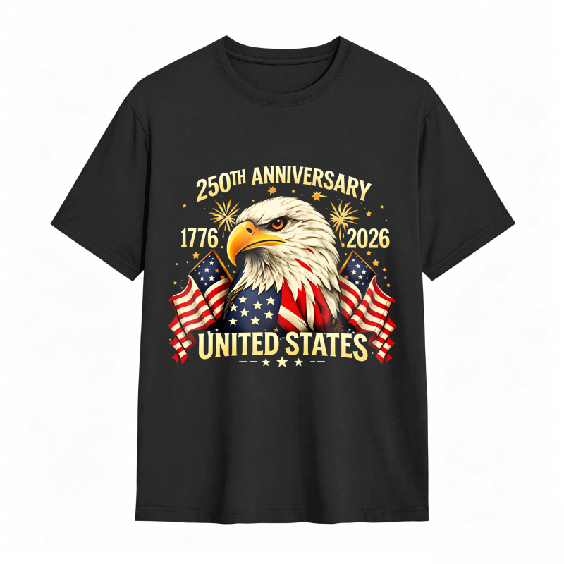 Dorawear™ American Eagle With Flags And 250th Anniversary Text United States 1776 2026 Unisex Classic T-shirt