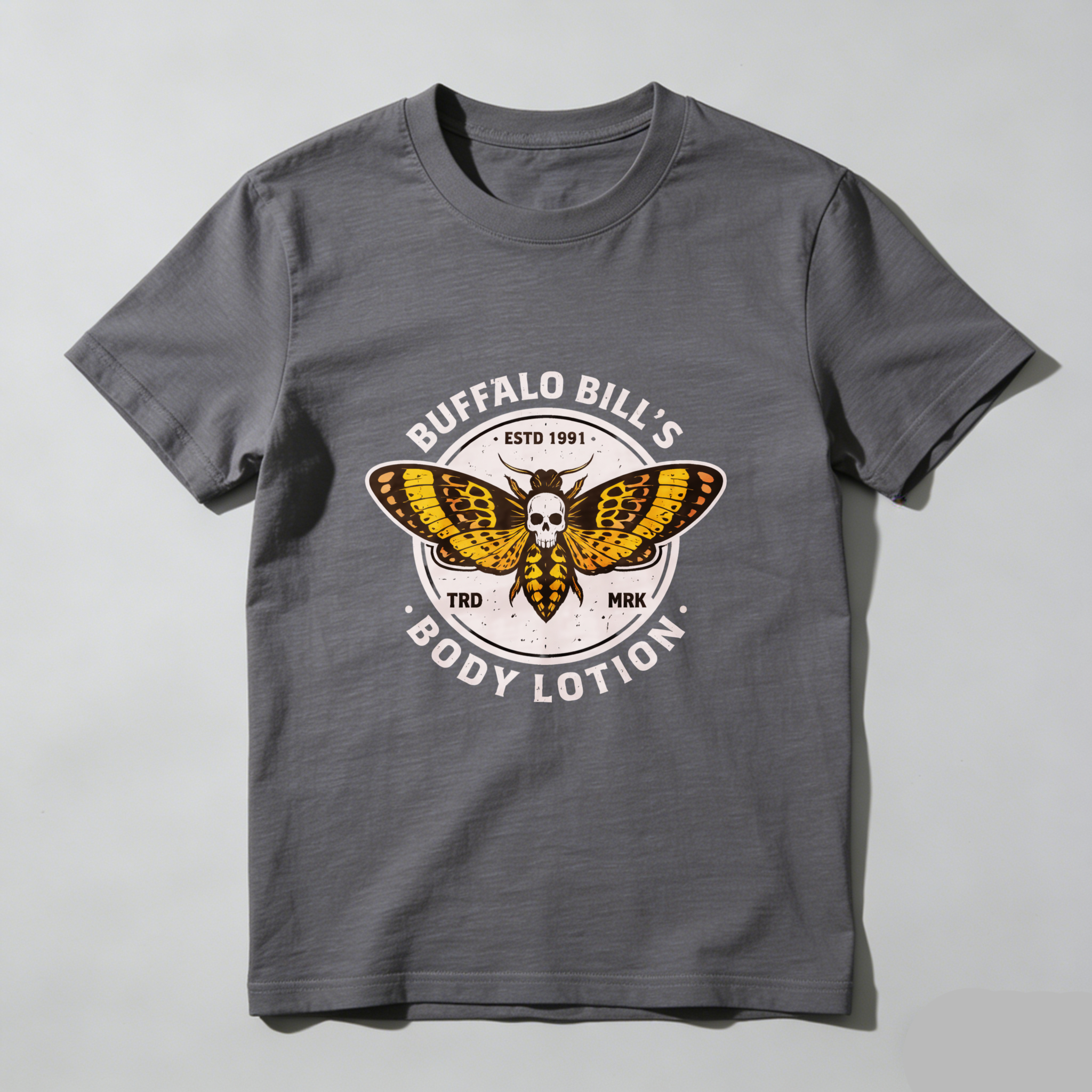 Dorawear™ Buffalo Bills Body Lotion Moth Skull Pure Cotton Short Sleeve T Shirt-Dorawear