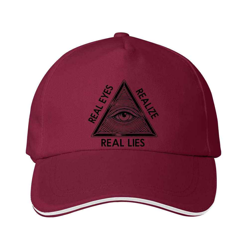 Dorawear™ Baseball Cap Black All Seeing Eye Real Eyes Realize Real Lies Print Casual Streetwear Hat