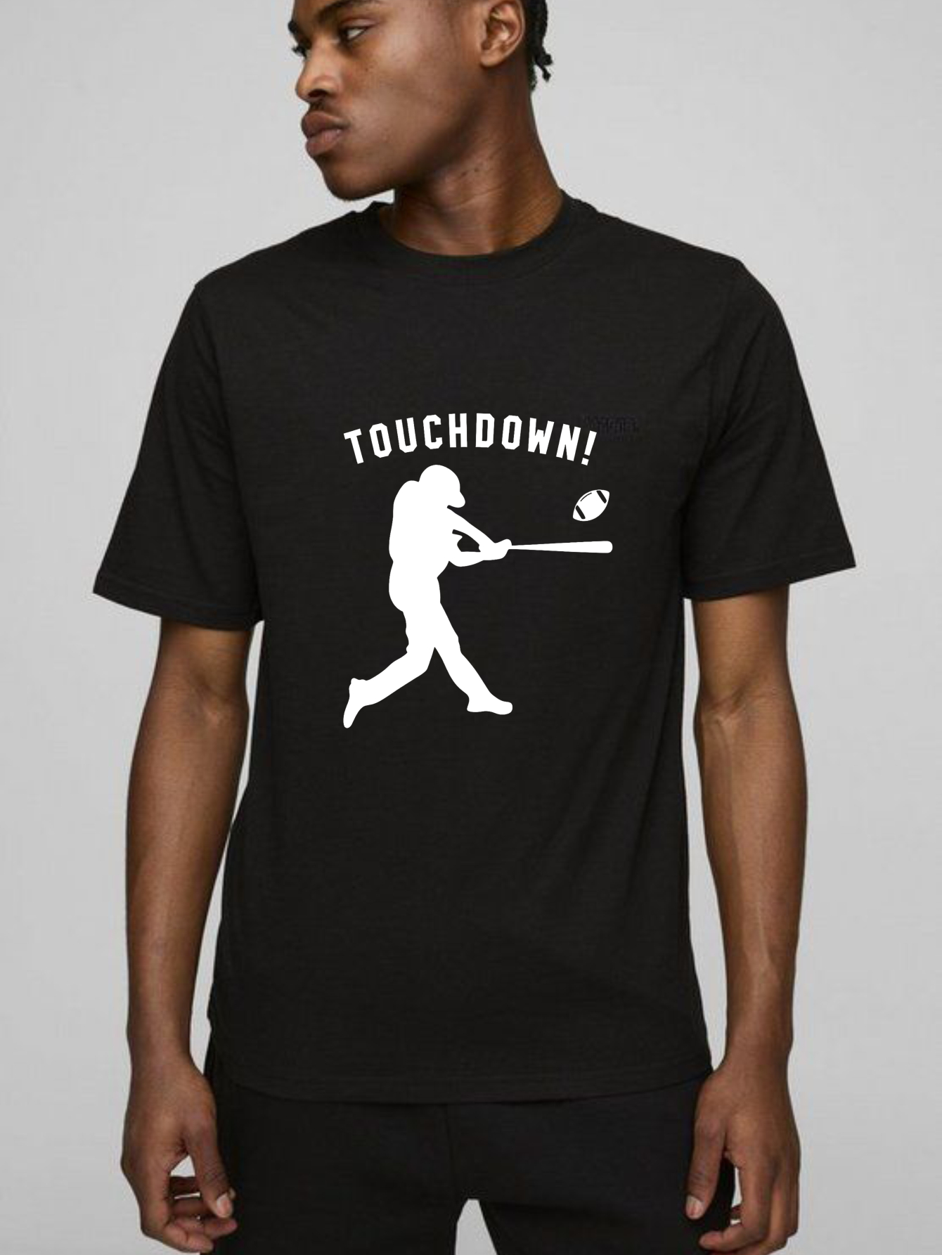 Dorawear™Touchdown Baseball Player Silhouette Design T Shirt