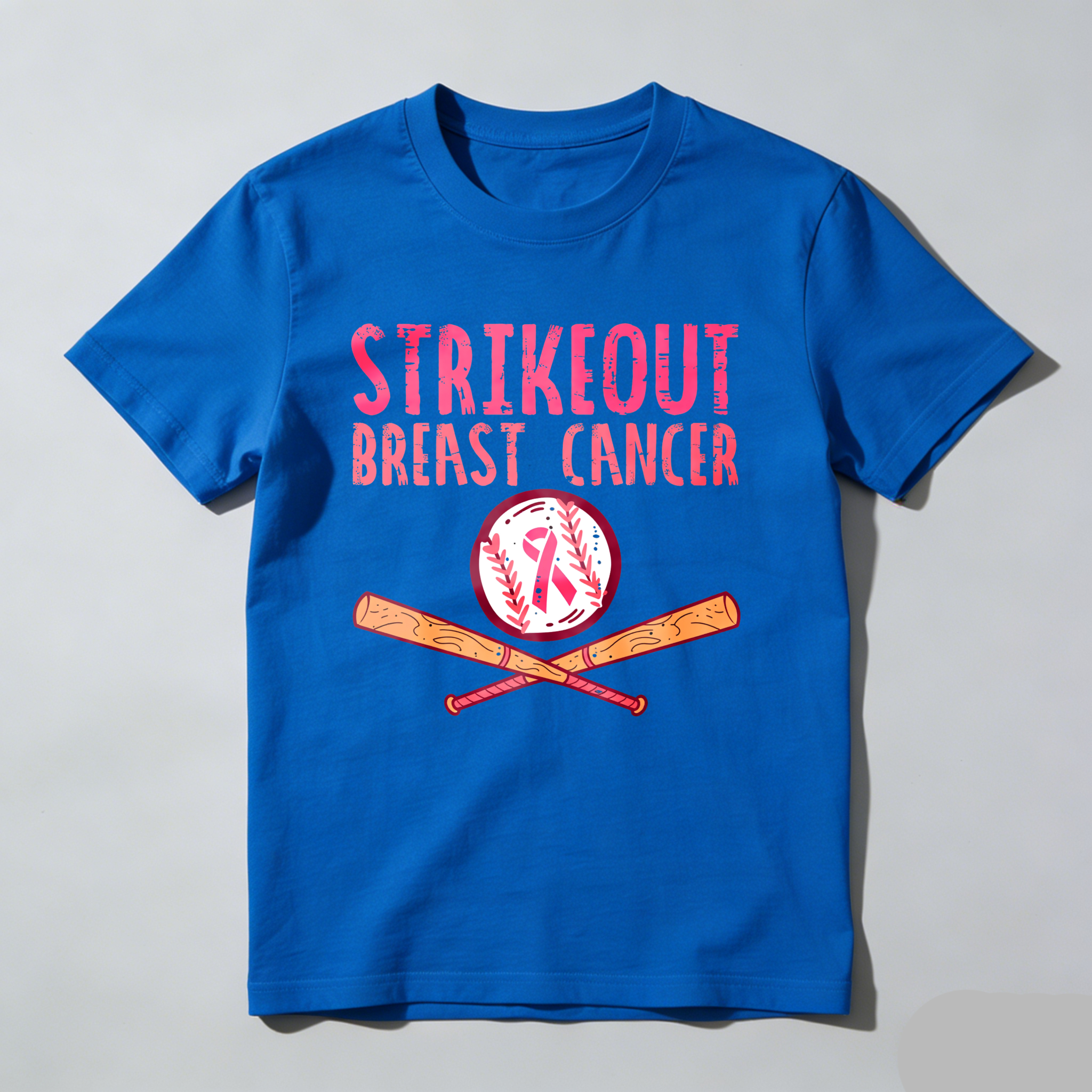 Dorawear™ Strikeout Breast Cancer With Baseball And Bats  T Shirt-Dorawear