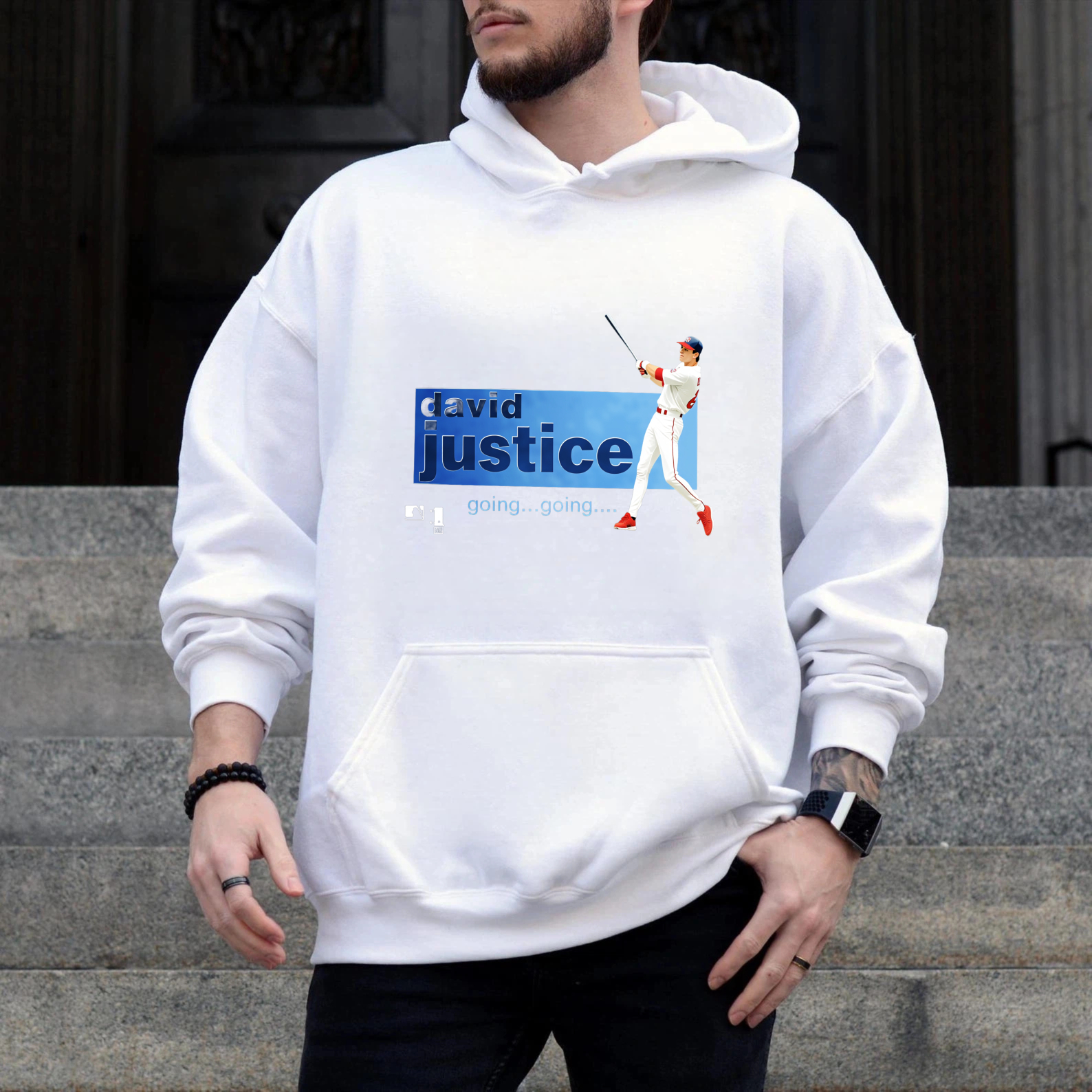 Dorawear™ David Justice Going Going Baseball Player Hoodie Men Women Unisex Sweatshirt Casual Sportswear Fashion Apparel-Dorawear