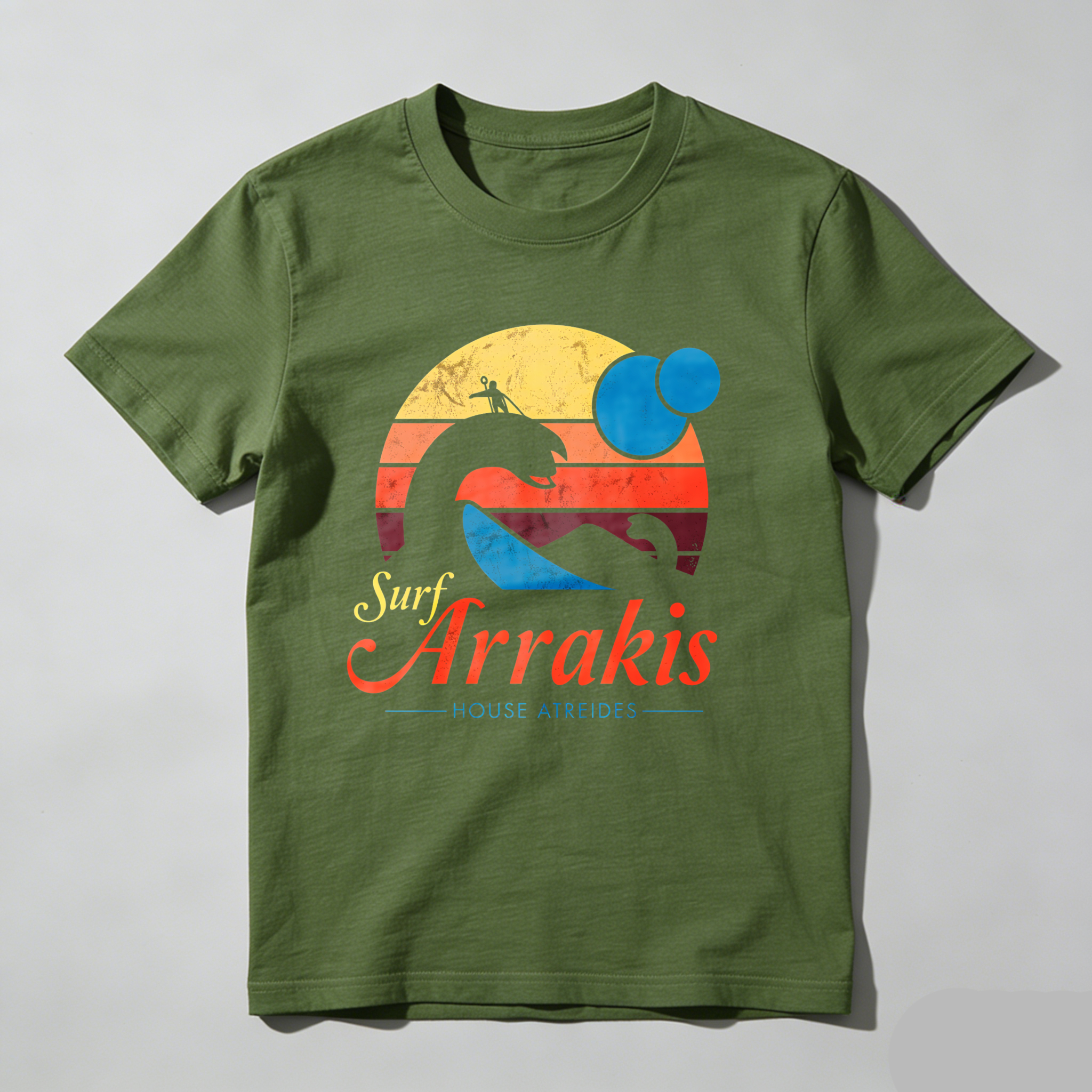 Dorawear™ Surf Arrakis House Atreides Sunset Wave Rider T Shirt