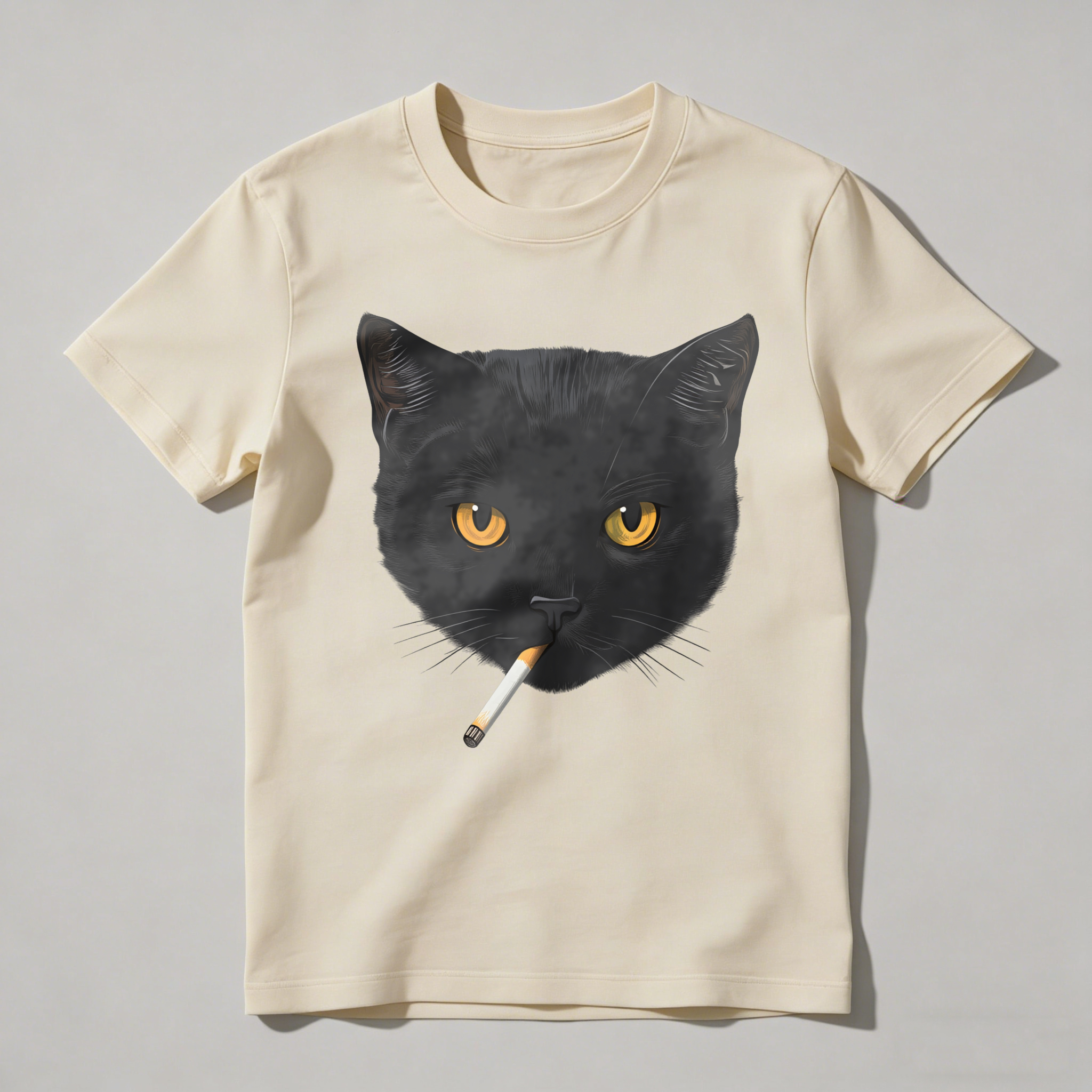 Dorawear™ Black Cat With Cigarette In Mouth T Shirt