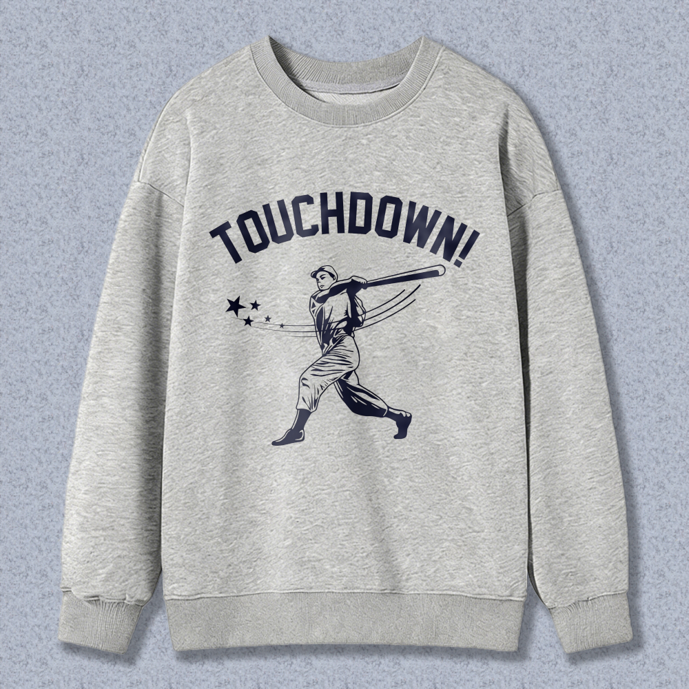 Dorawear™ Touchdown Baseball Player With Bat And Stars Unisex Classic Sweatshirt
