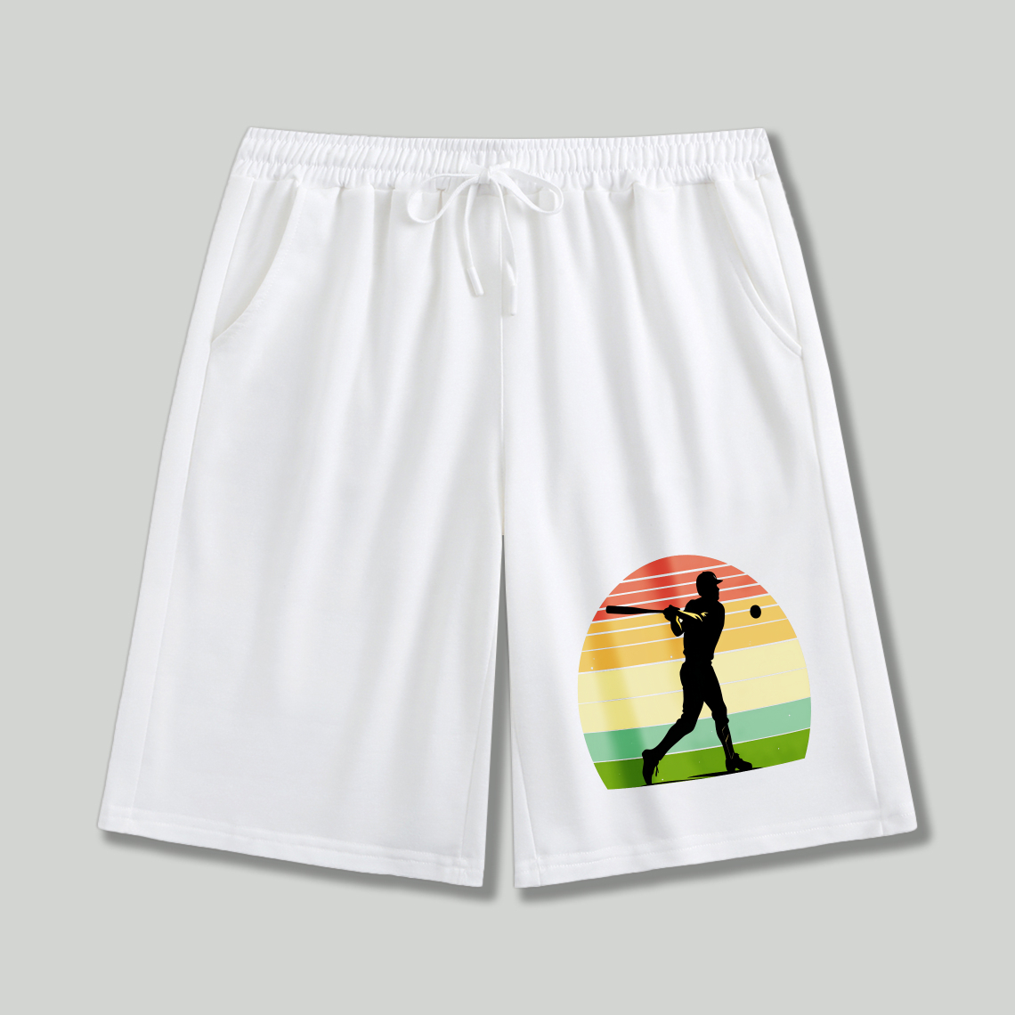 Dorawear™ Baseball Player Sunset Silhouette Shorts-Dorawear