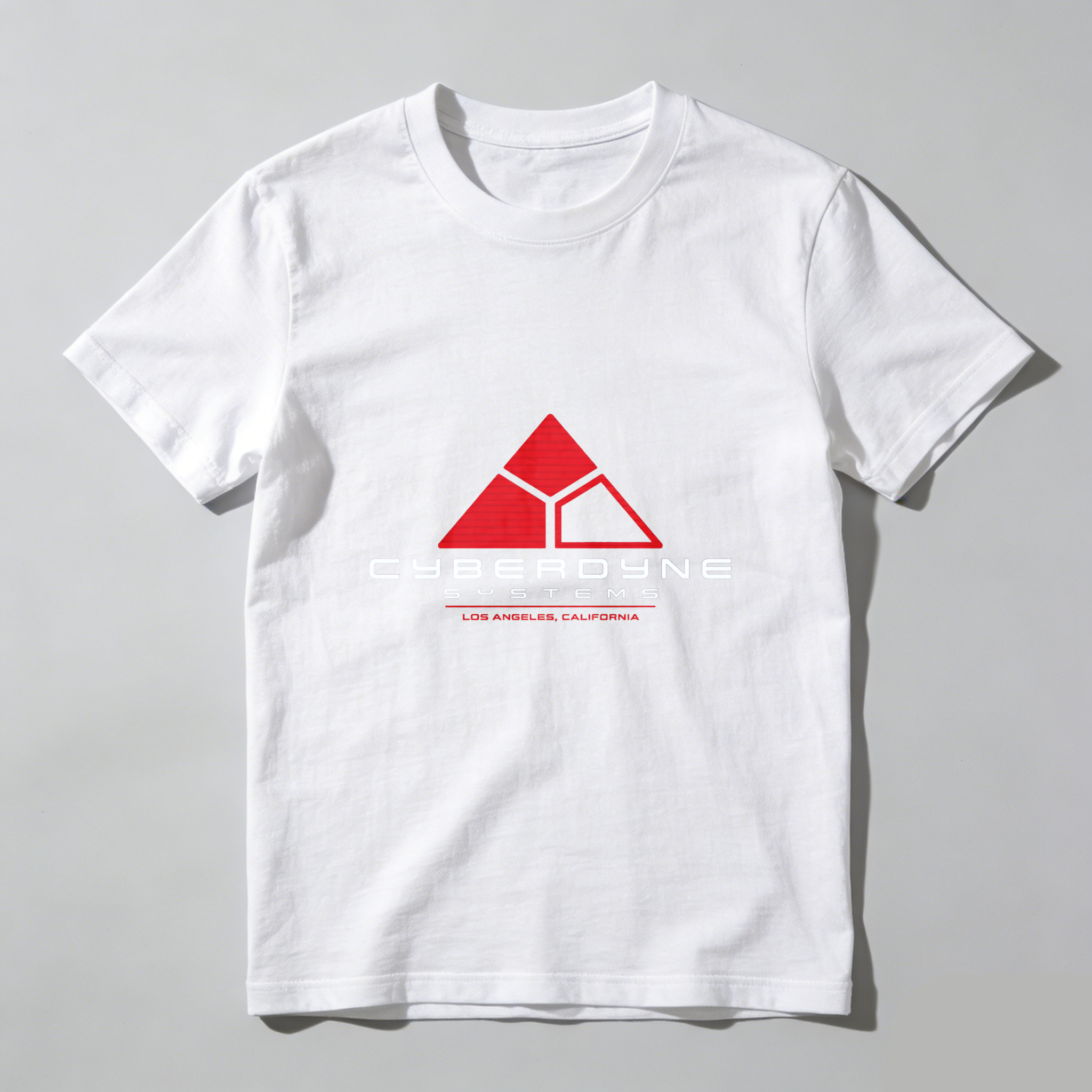 Dorawear™ Cyberdyne Systems Logo Red Black Pure Cotton Short Sleeve T-Shirt-Dorawear