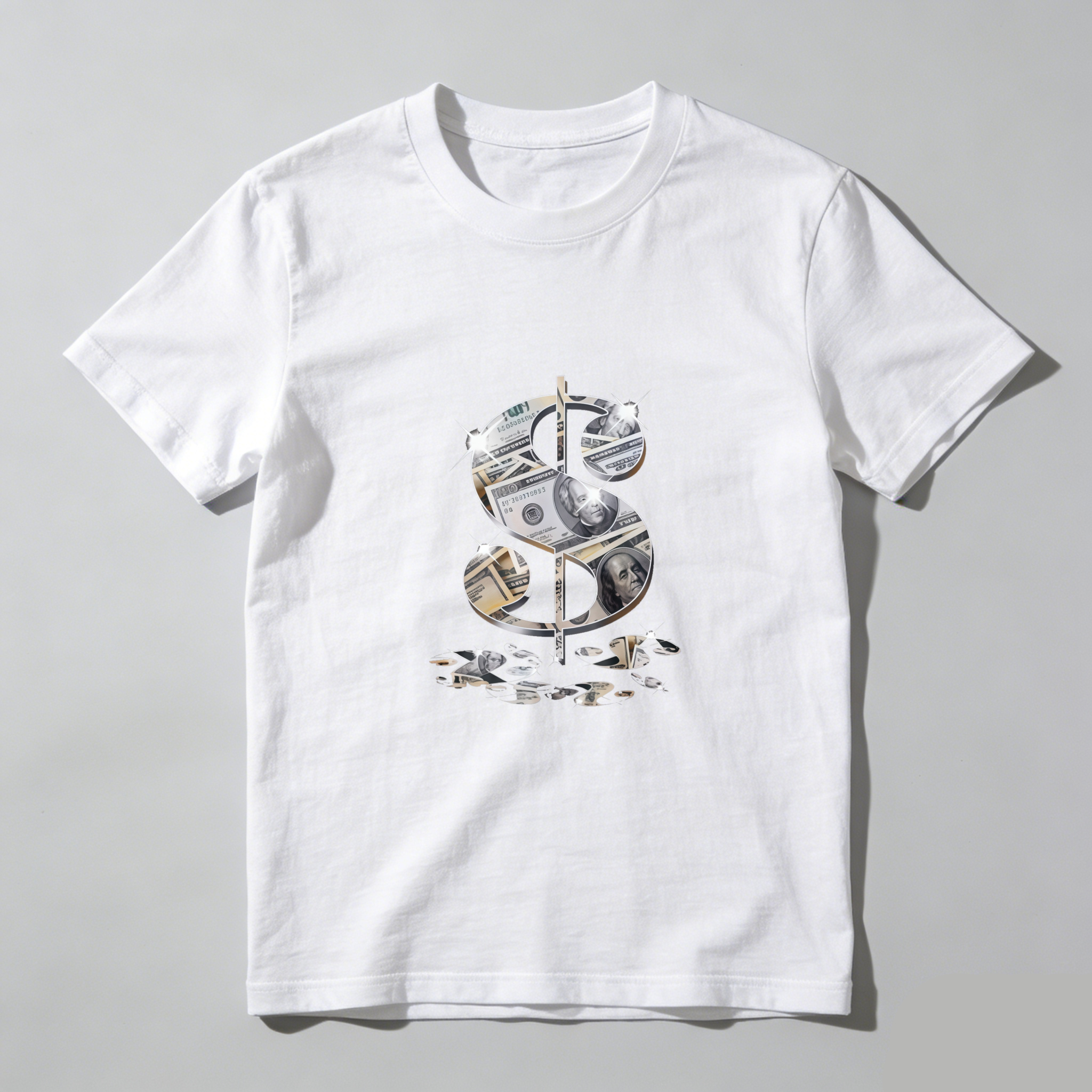 Dorawear™  Dollar Sign Made Of Money Bills T Shirt