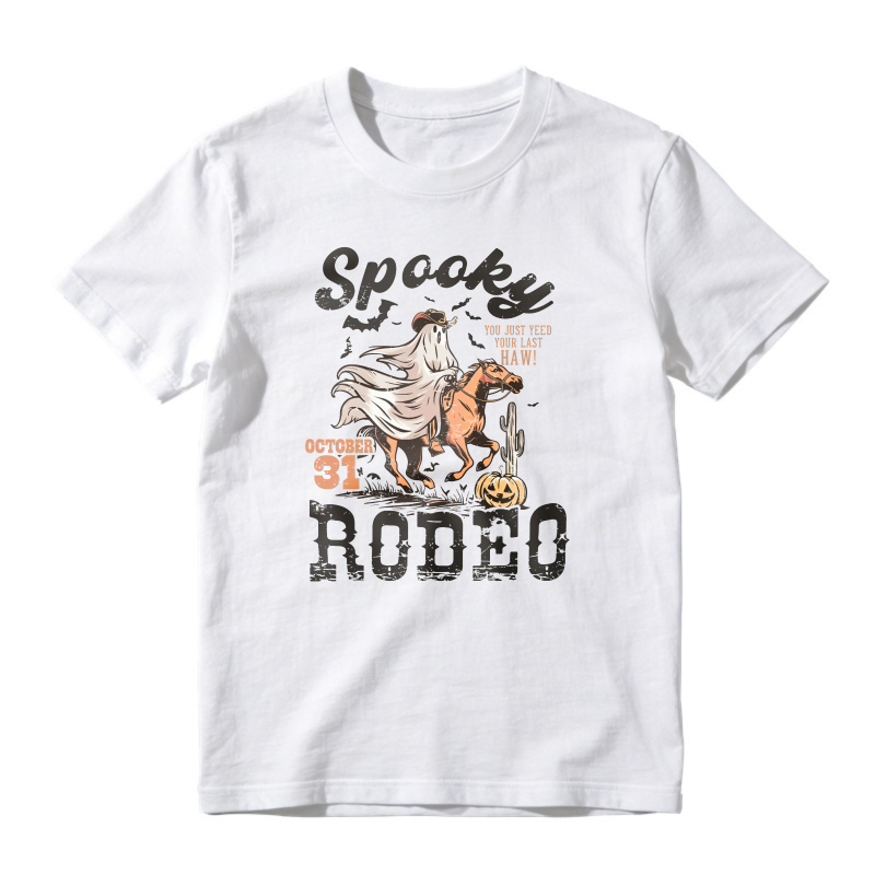 Spooky Rodeo Ghost Riding Horse Halloween October 31 Unisex Classic T-shirt