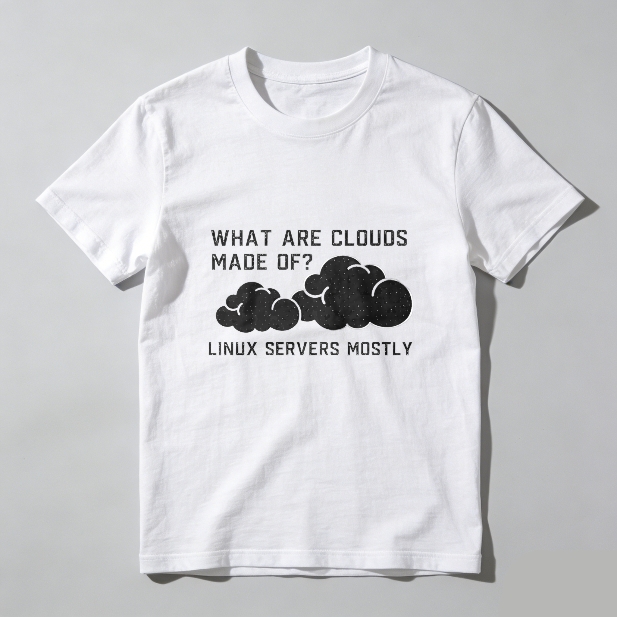 Dorawear™ What Are Clouds Made Of Linux Servers Mostly Pure Cotton Short Sleeve T Shirt-Dorawear