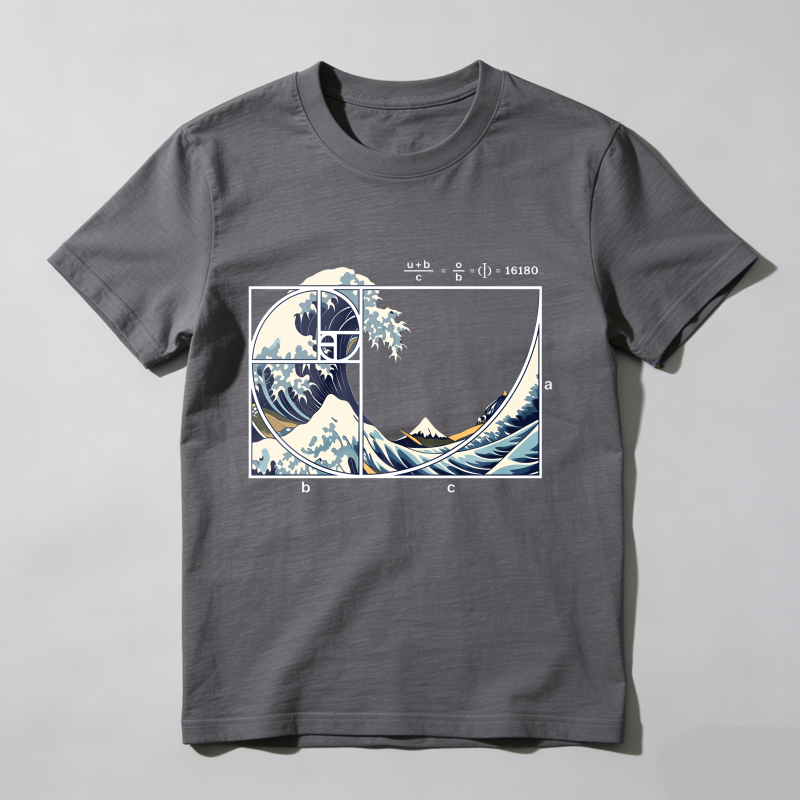 Dorawear™ Wave Fibonacci Golden Ratio Art T Shirt