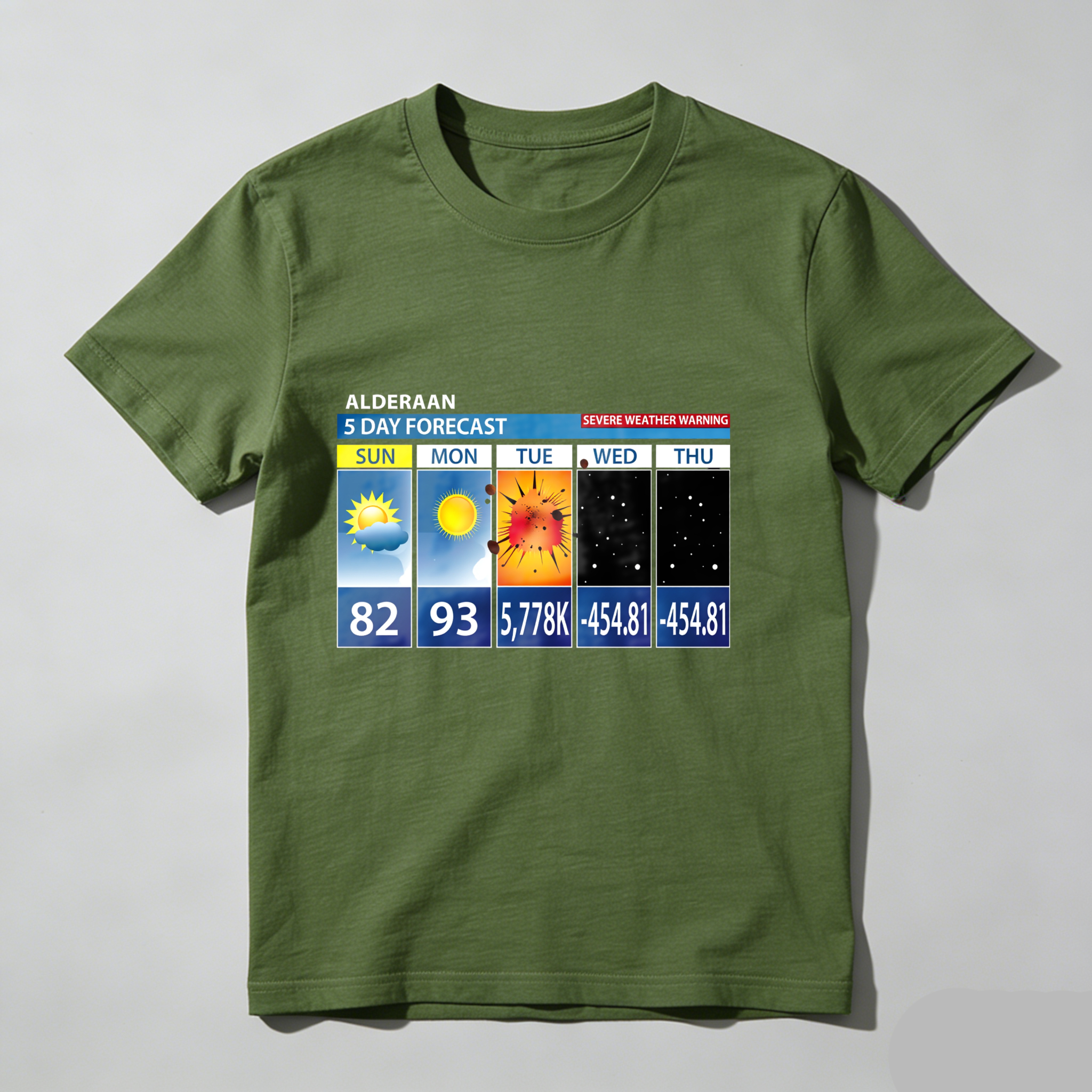 Dorawear™ Alderaan Weather Forecast With Extreme Temperatures T Shirt