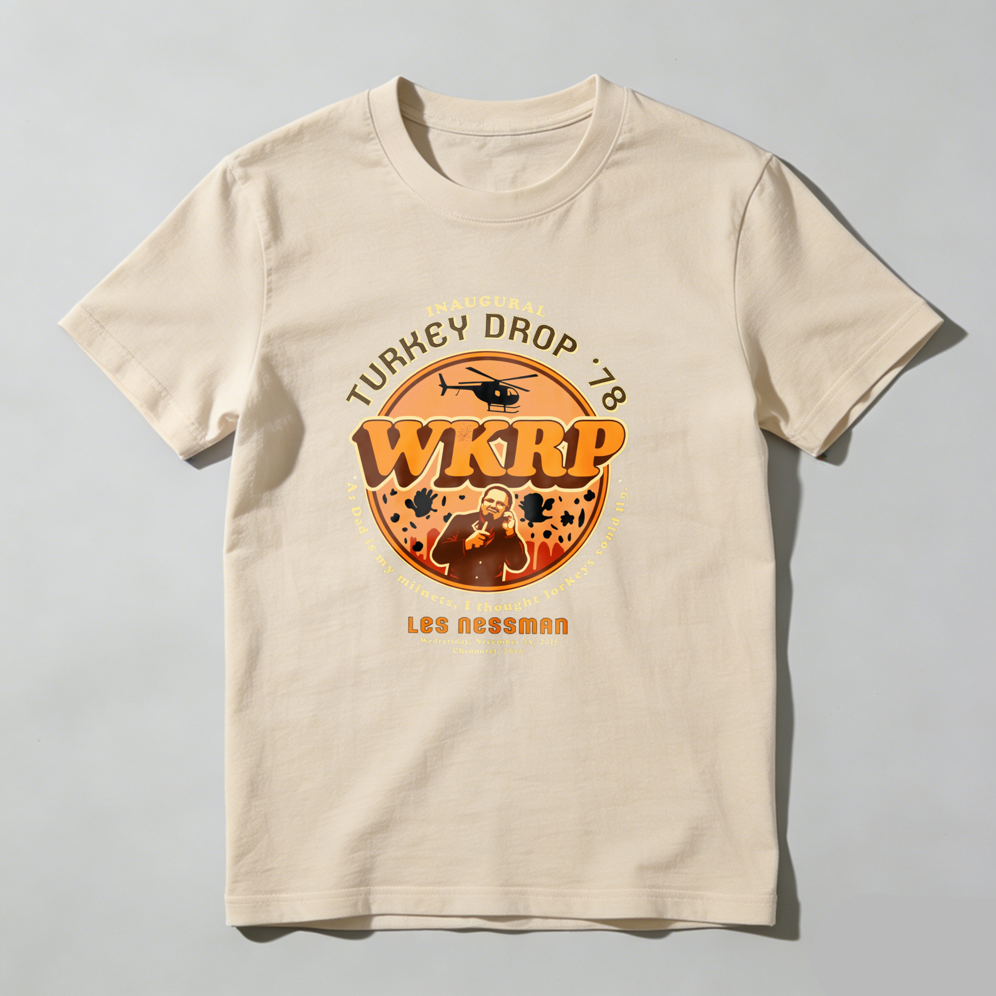 Dorawear™ Inaugural Turkey Drop 78 Wkrp Les Nessman T Shirt
