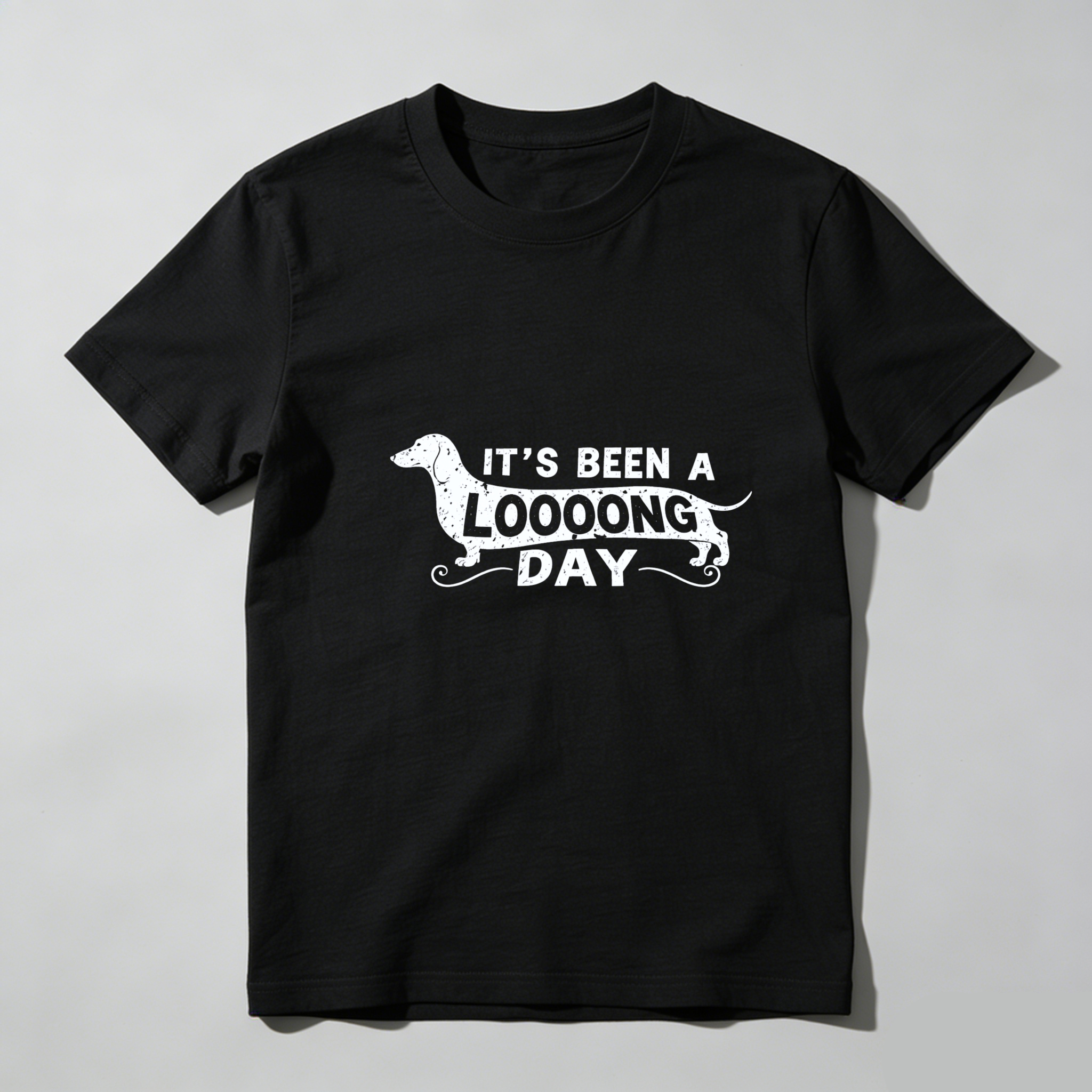 Dorawear™ Its Been A Looong Day Dachshund Pure Cotton Short Sleeve T Shirt-Dorawear