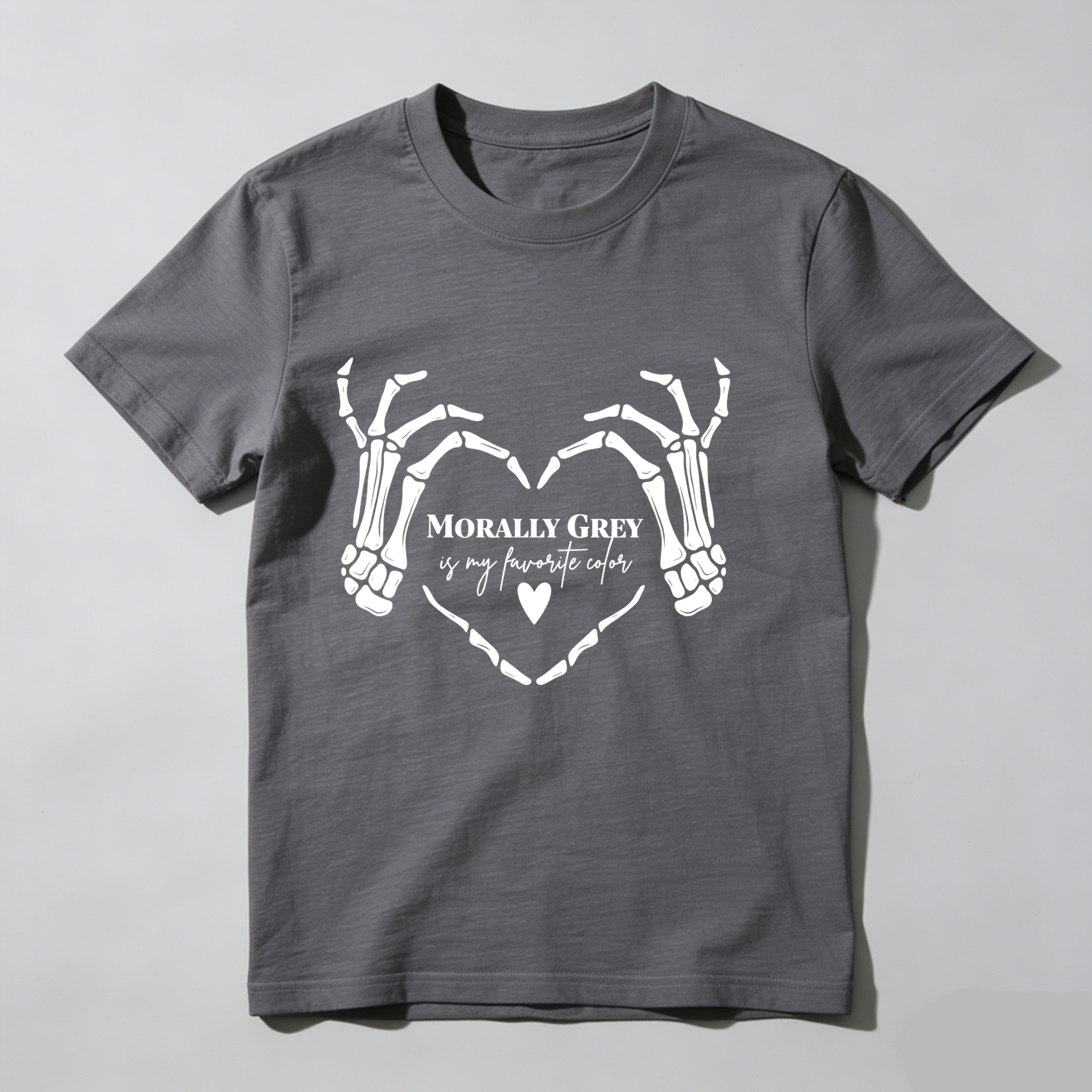 Dorawear Skeleton Hands Form Heart With Text T Shirt