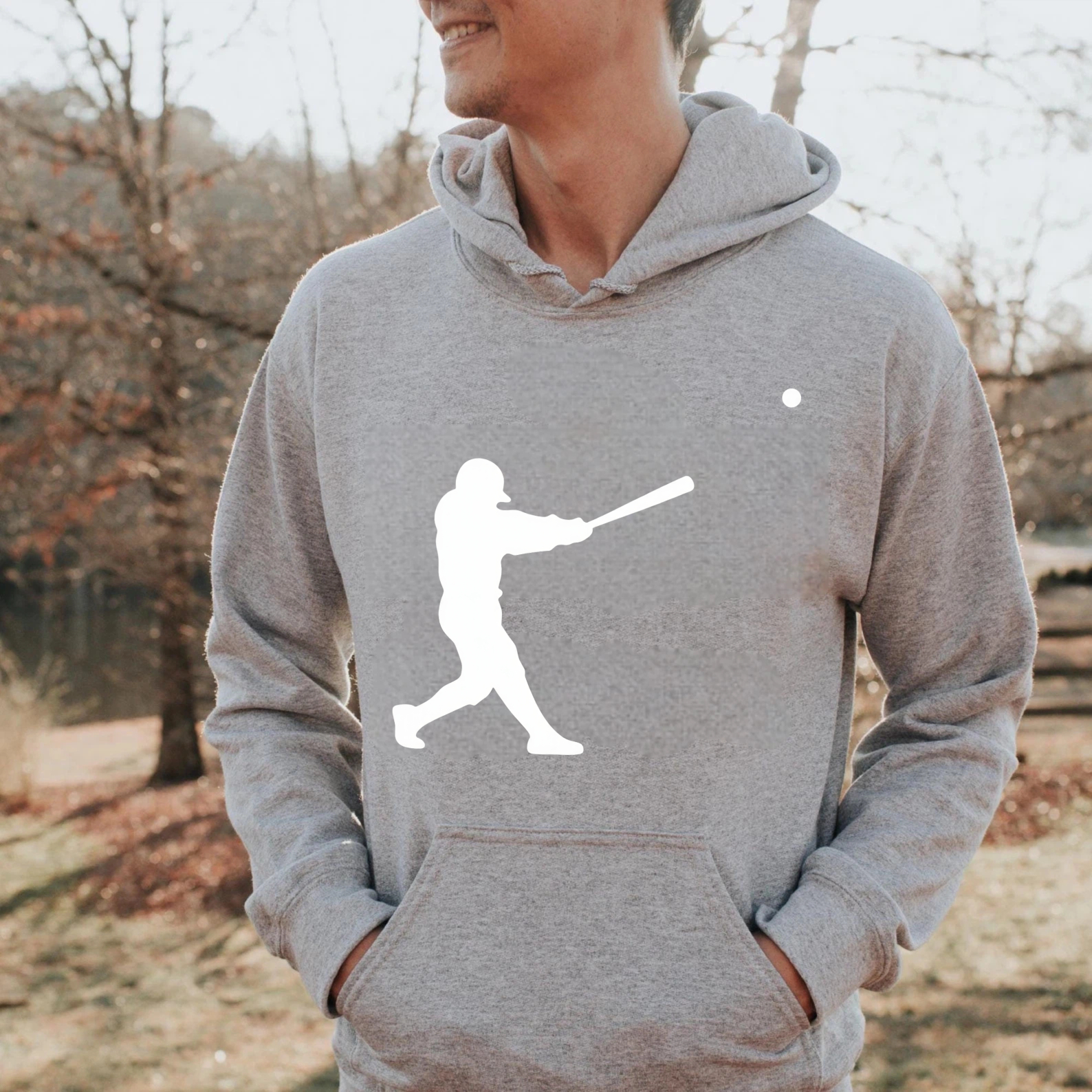 Dorawear™ Baseball Player Silhouette Hoodie Black Sportswear Sweatshirt For Men And Women Casual Wear With Pocket And Hood Design-Dorawear