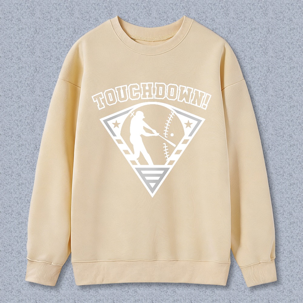 Dorawear™ Baseball Player With Bat And Ball In Diamond Design Touchdown Unisex Classic Sweatshirt