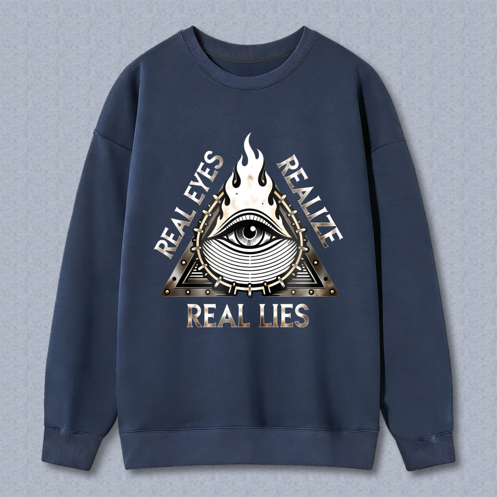 Dorawear™ All Seeing Eye Pyramid Symbol Real Lies Unisex Classic Sweatshirt