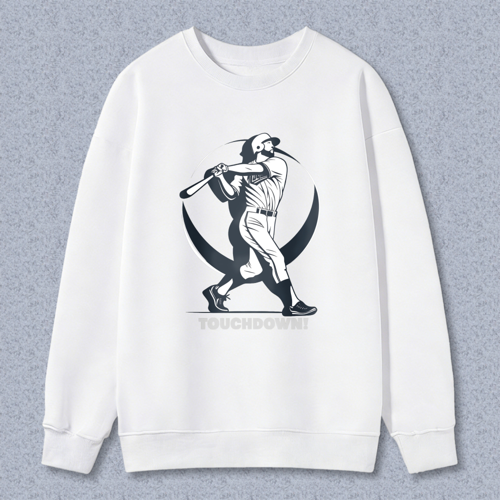 Dorawear™ Baseball Player With Bat And Crescent Moon Design Unisex Classic Sweatshirt