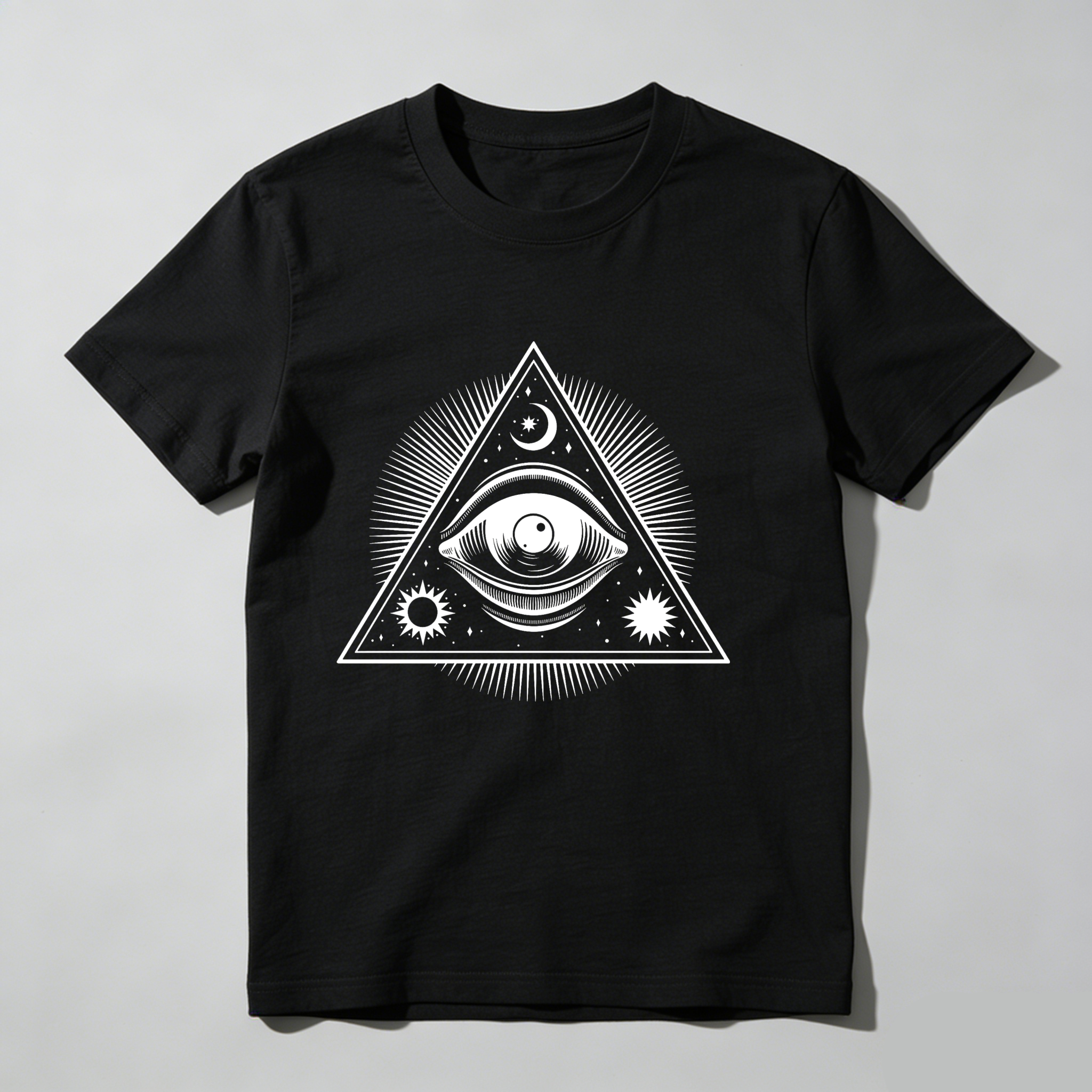 Dorawear™ All Seeing Eye In Triangle With Sun Moon Stars T Shirt